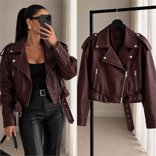 WALDY BIKER DERİ CEKET