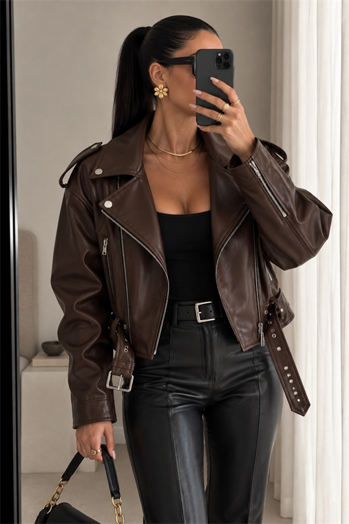 WALDY BIKER DERİ CEKET