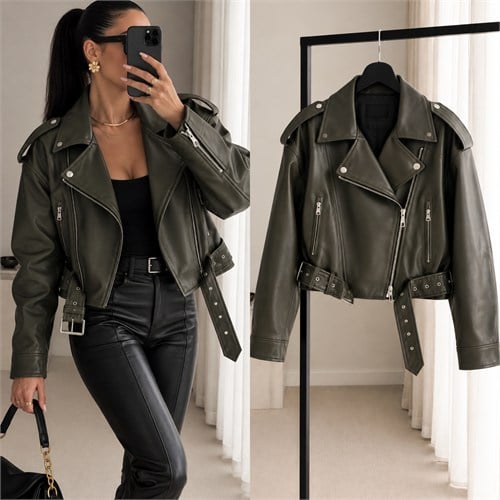 WALDY BIKER DERİ CEKET