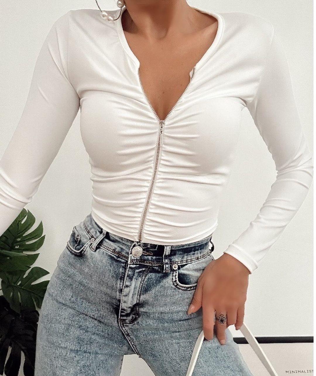 ALENA FERMUARLI BLUZ BEYAZ