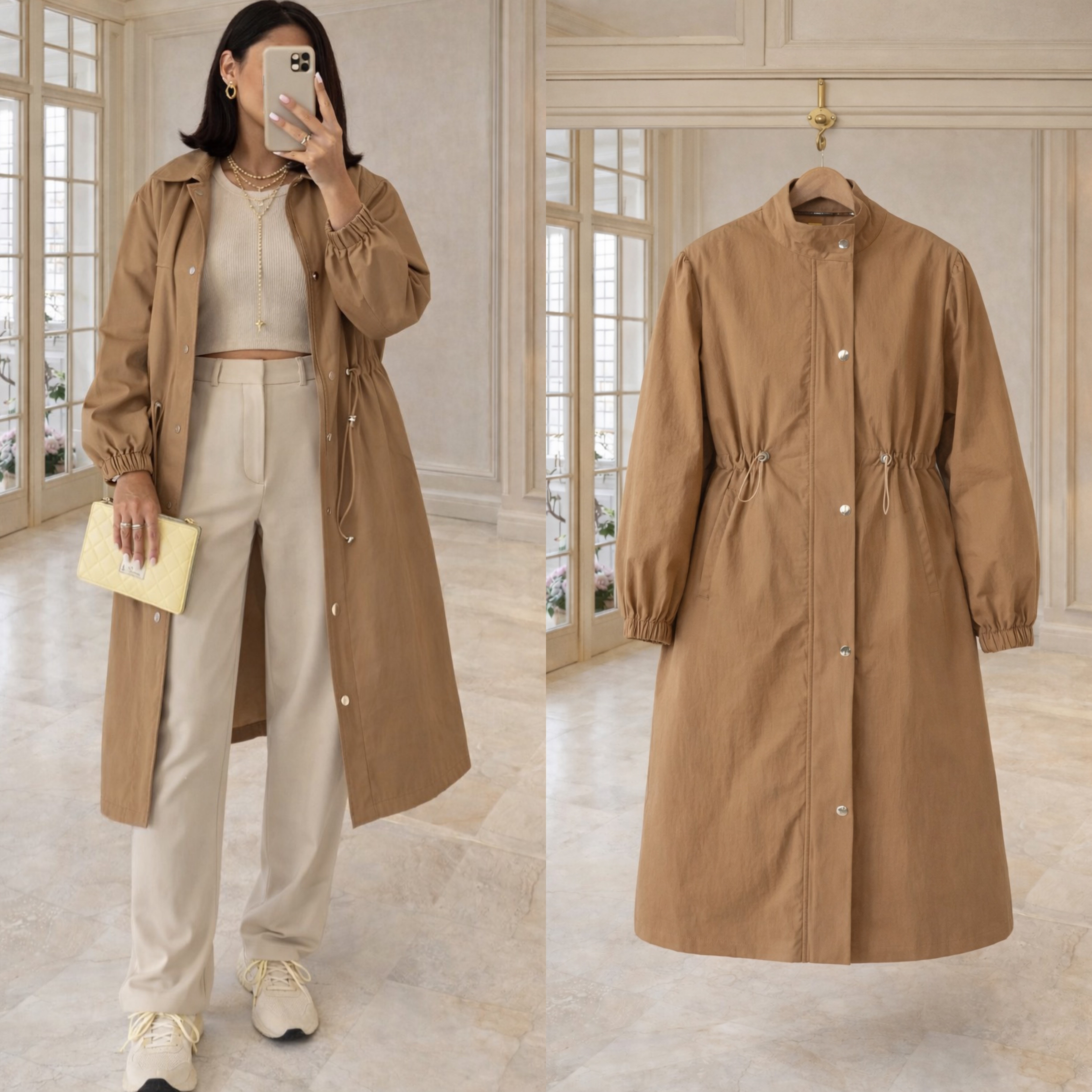 ALSY TRENÇKOT,BLUZ,PANTOLON KOMBİN SET