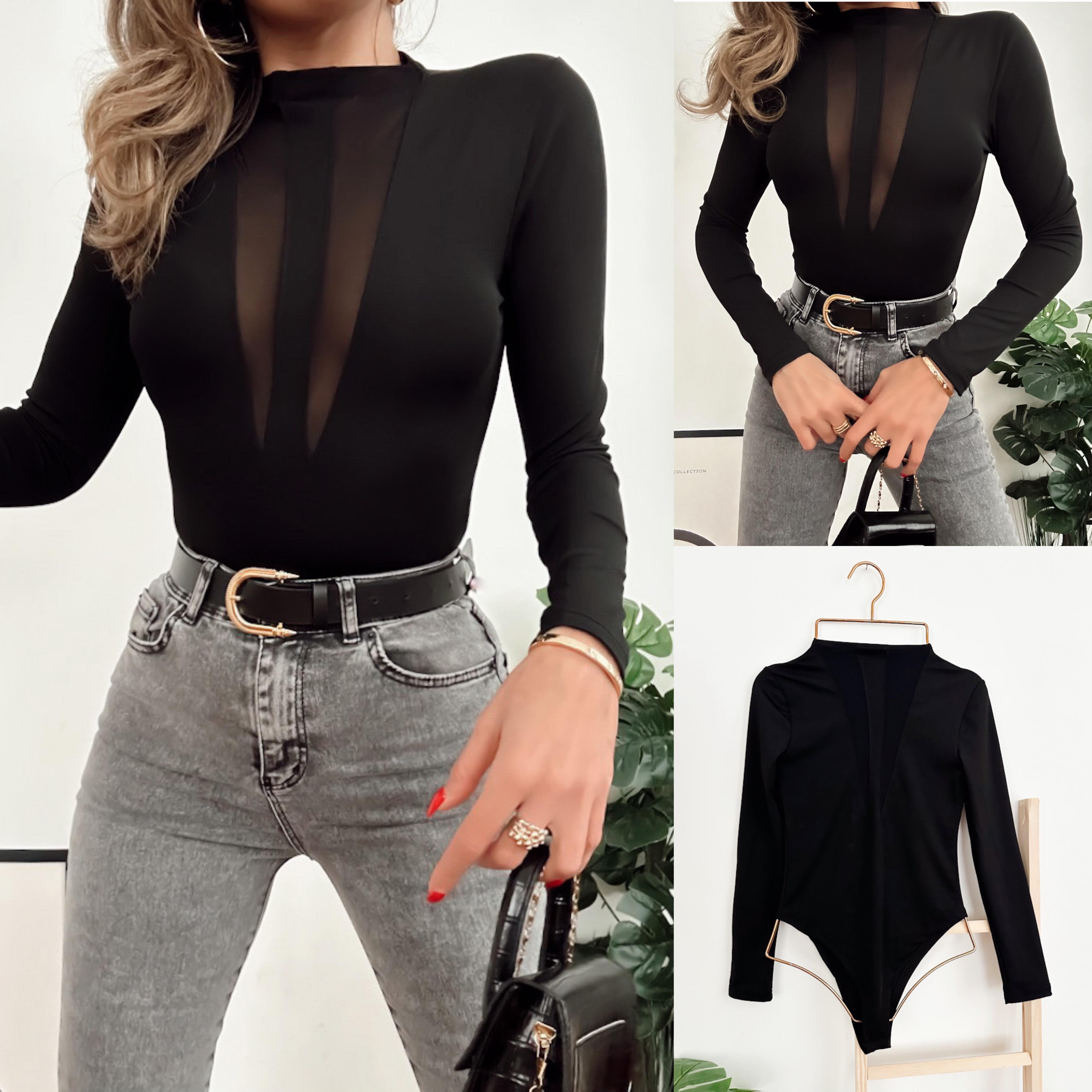 ANDY TÜL DETAY SANDY BODYSUIT SİYAH