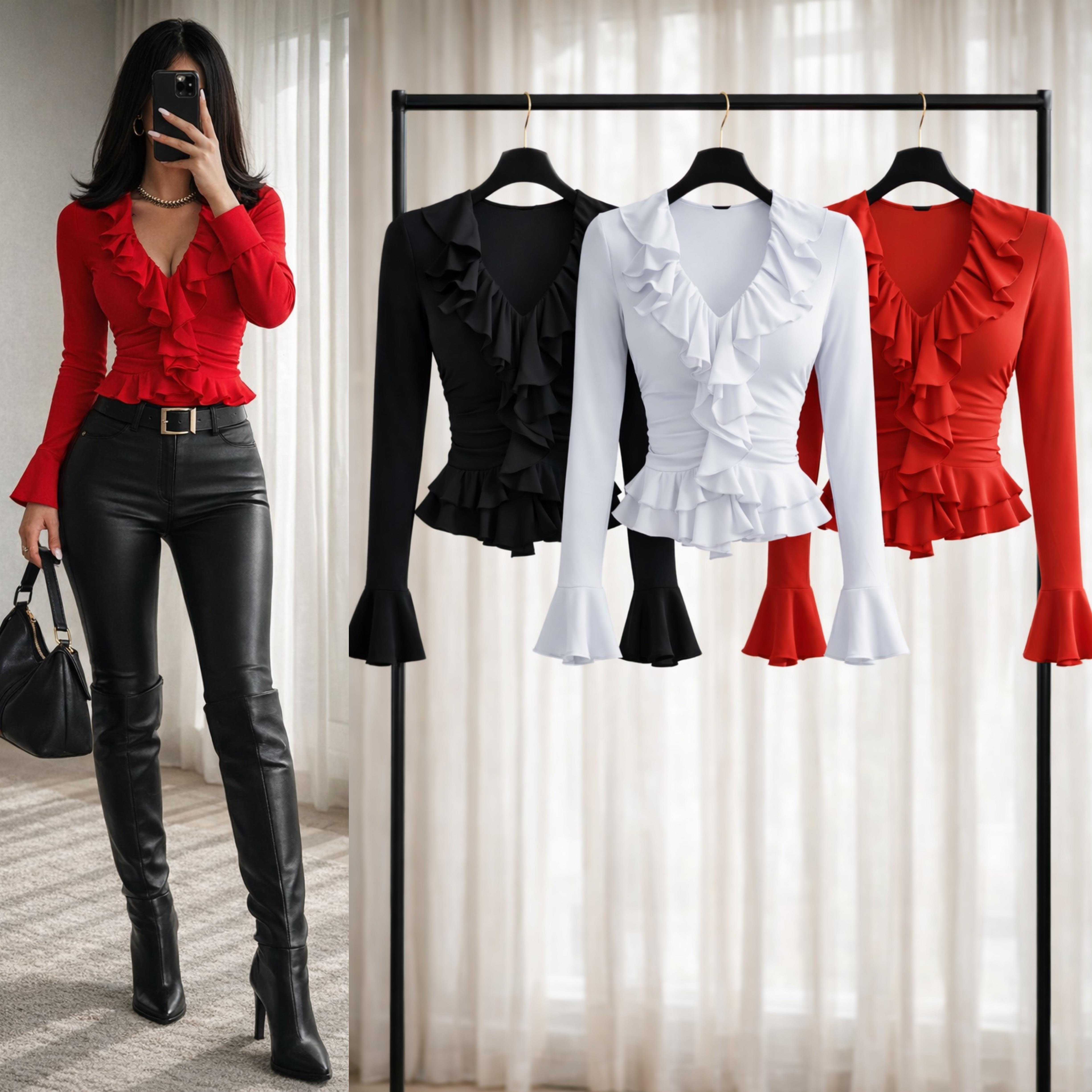 ANIA VOLANLI SANDY BLUZ