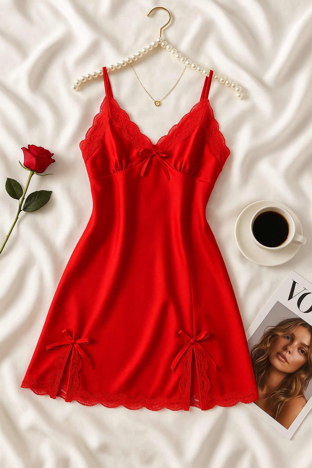 ANILIA RED SATEN GECELİK