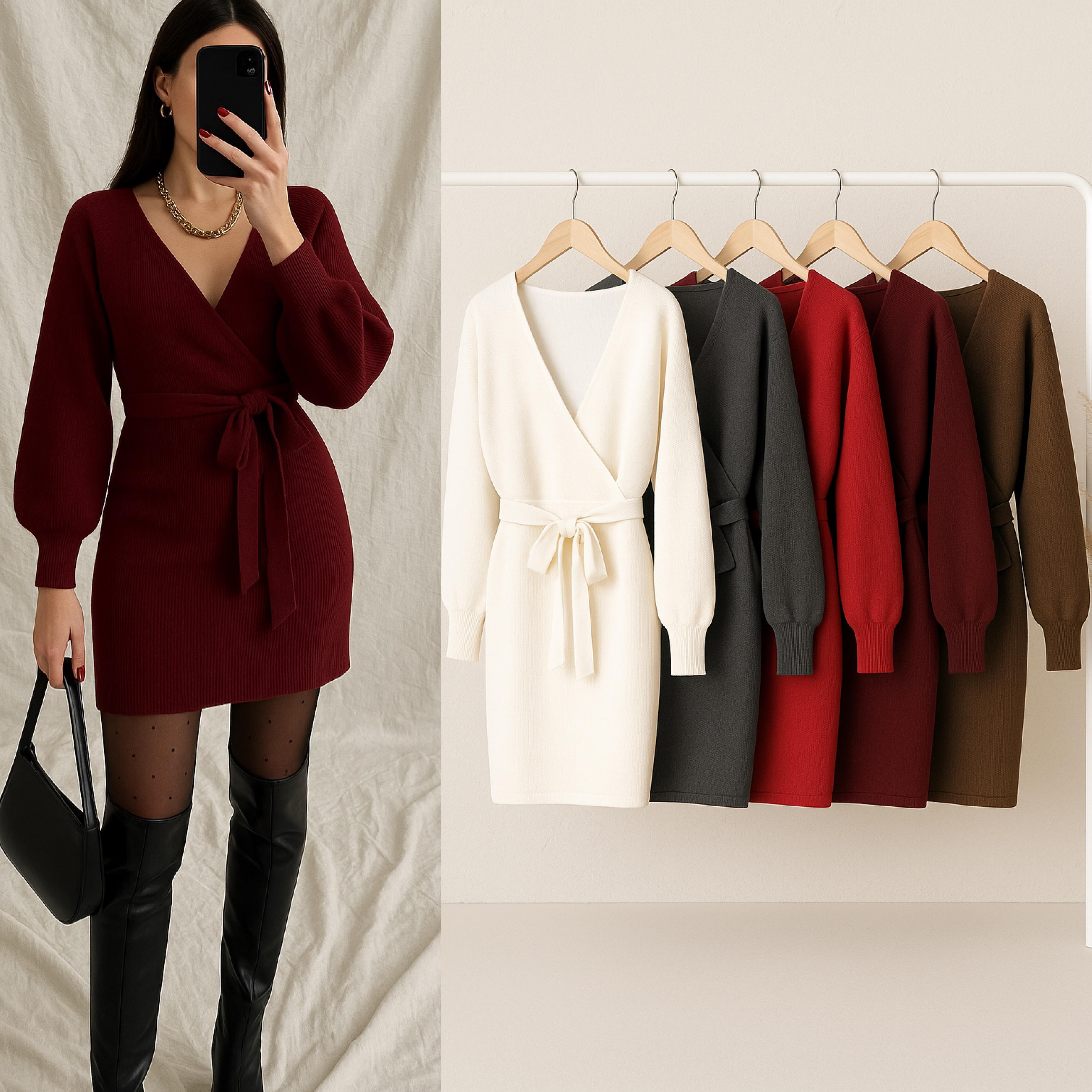 AUGIE TRİKO KRUVAZE ELBİSE