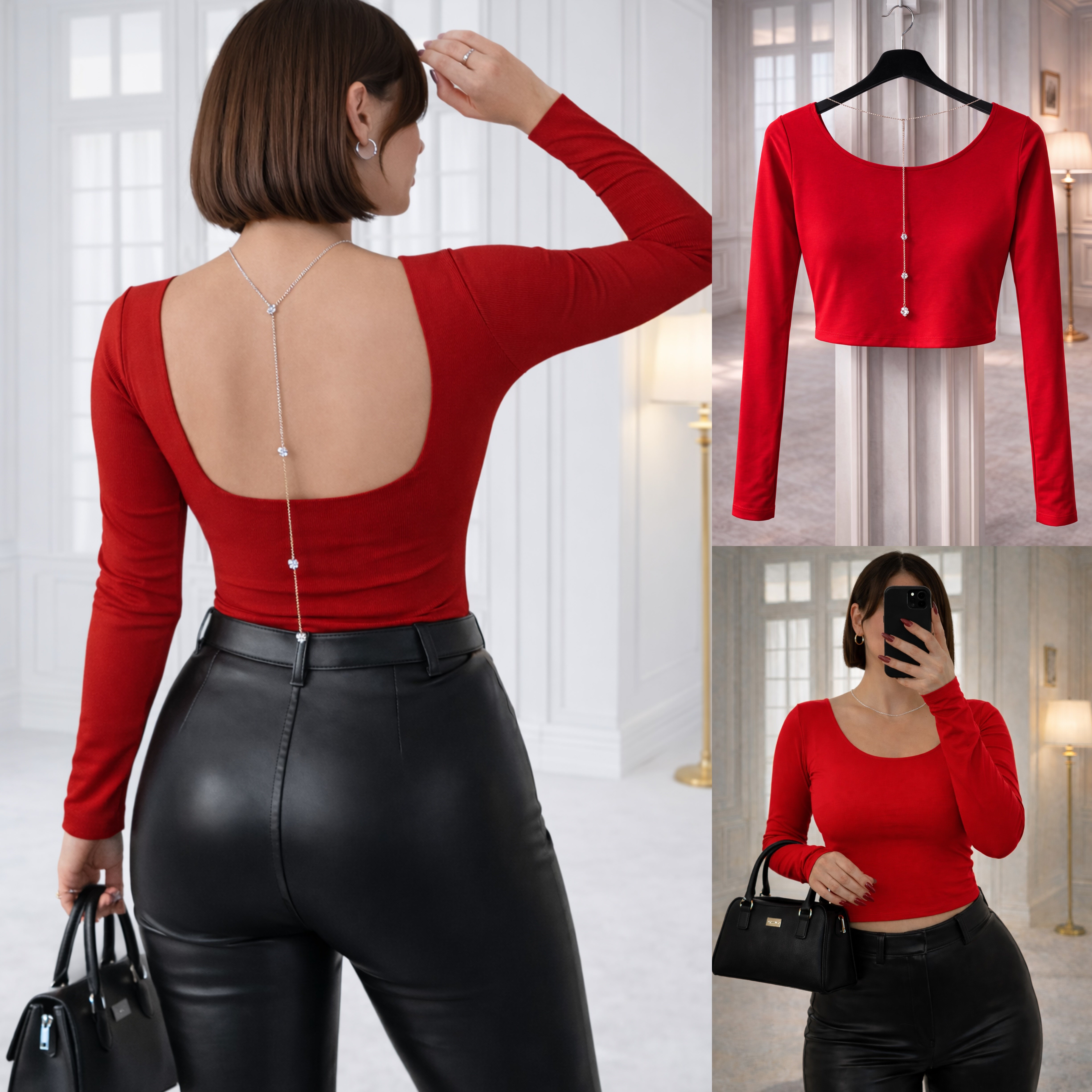 AWEN ÇIKARILABİLİR KOLYELİ BLUZ