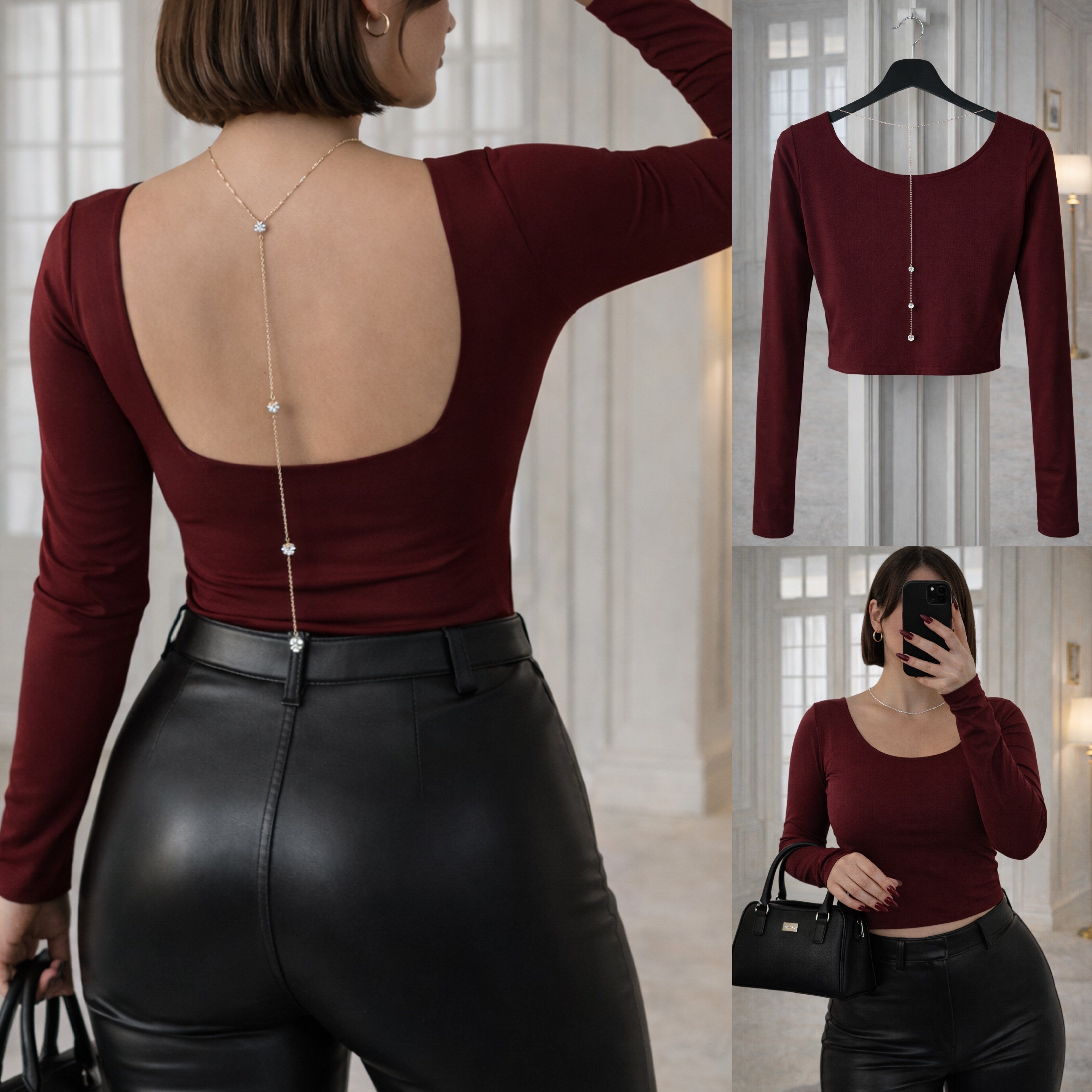 AWEN ÇIKARILABİLİR KOLYELİ BLUZ