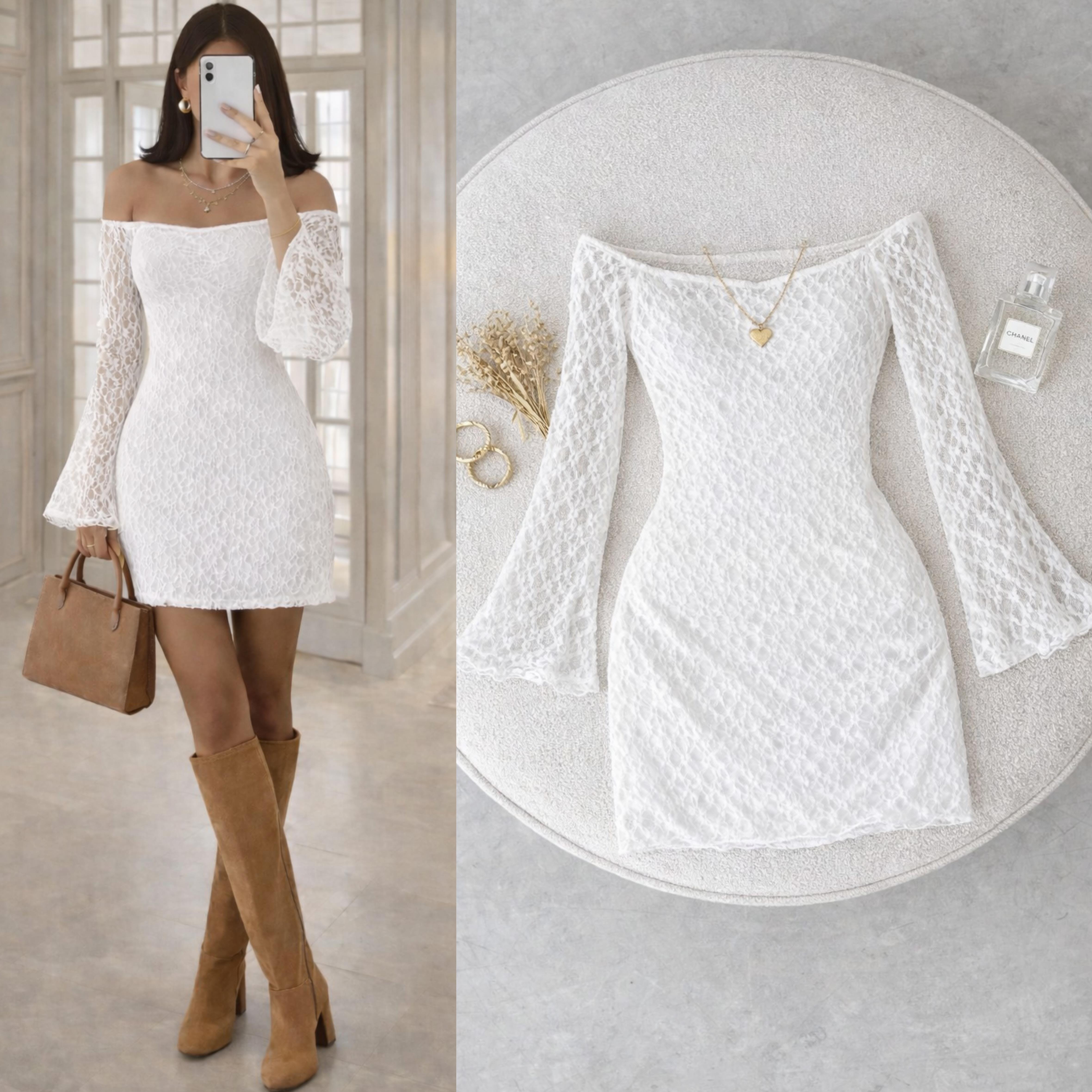 BETH ASTARLI ESNEK TÜL ELBİSE