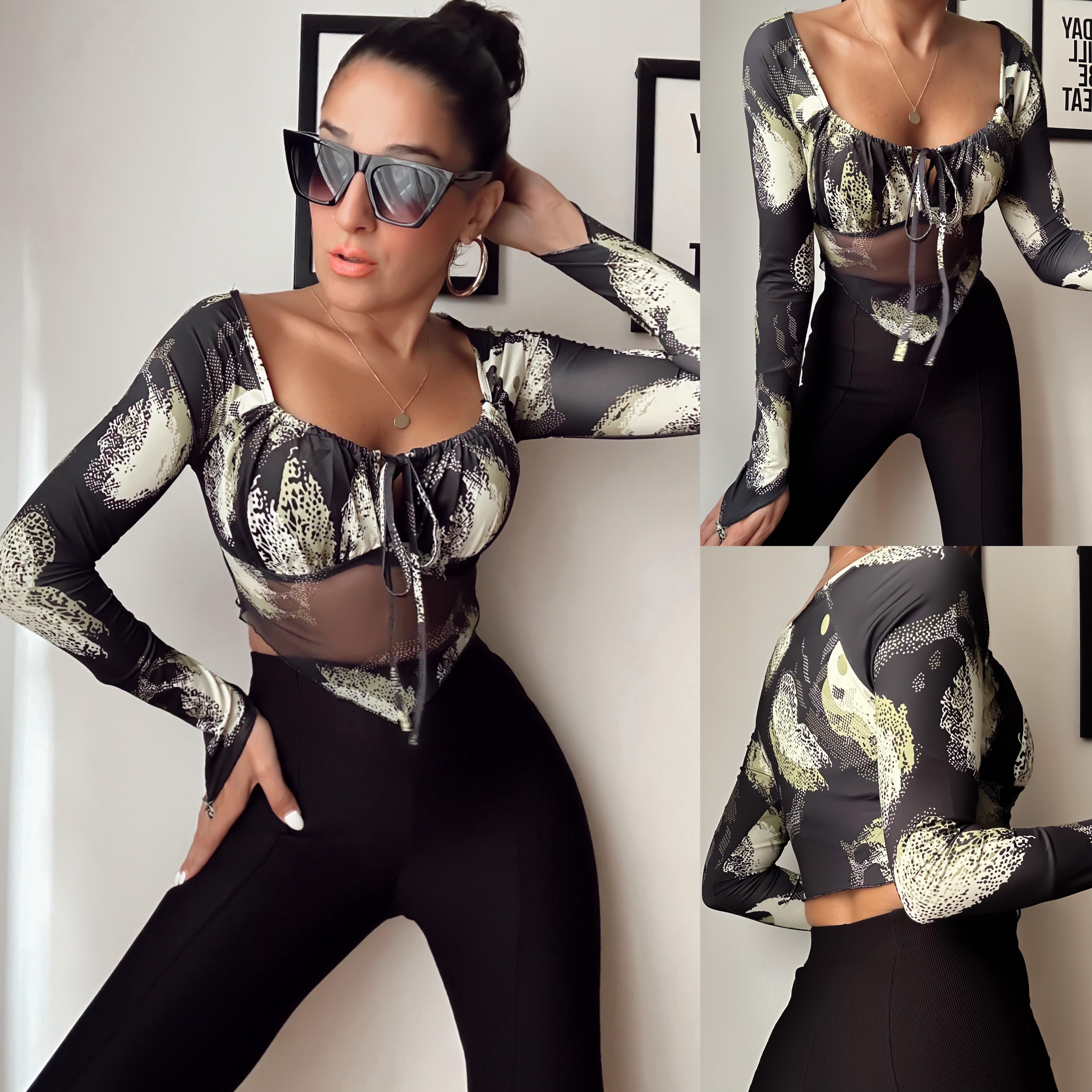 BLACKGREEN PARMAK GEÇMELİ BLUZ