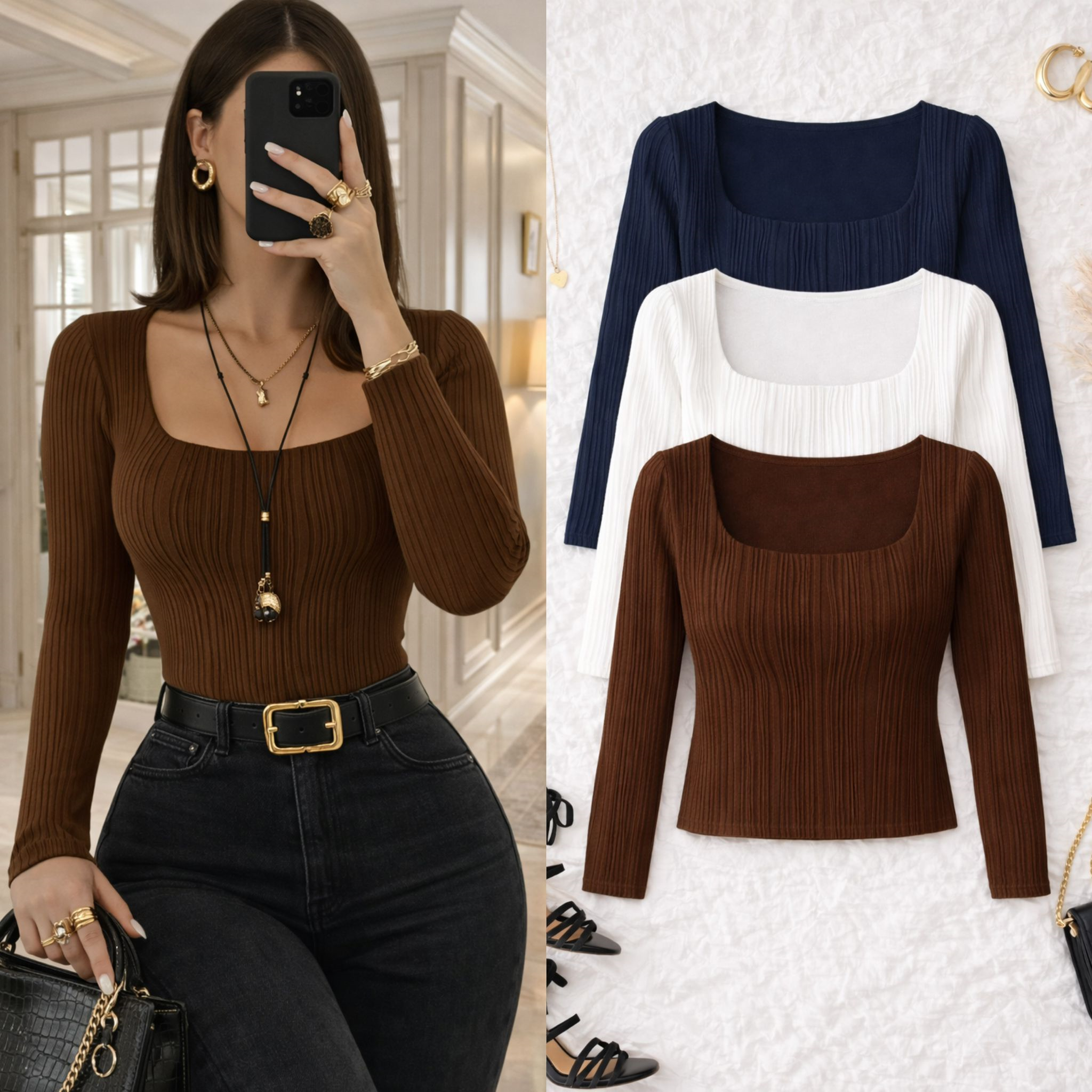 BOILA KARE YAKA BLUZ