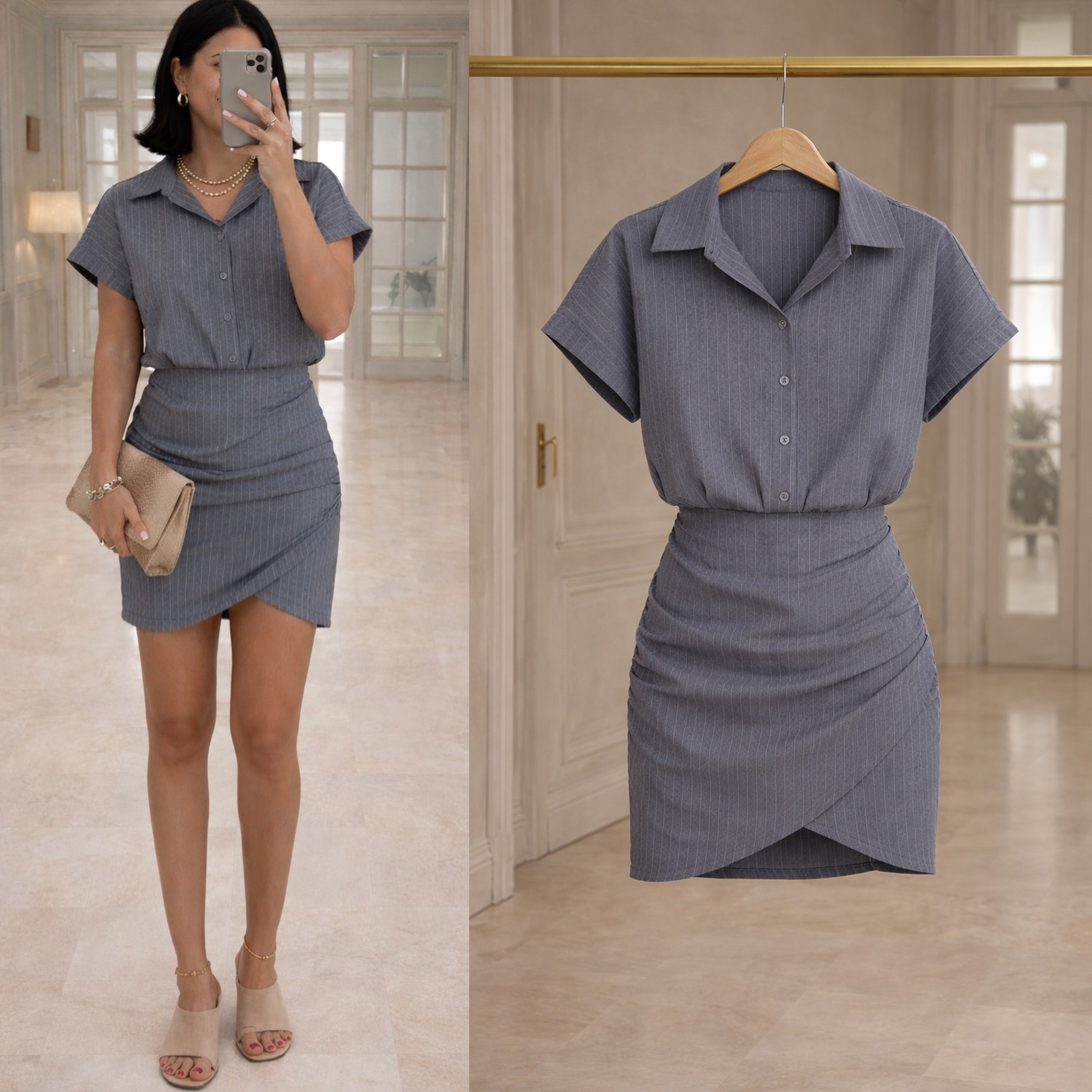 BOLY GÖMLEK DETAY ELBİSE