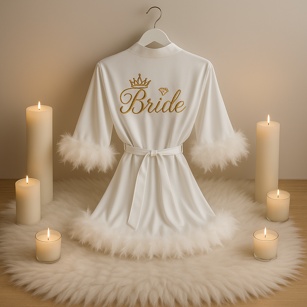 BRIDE ÖZEL TASARIM SATEN GECELİK GOLD