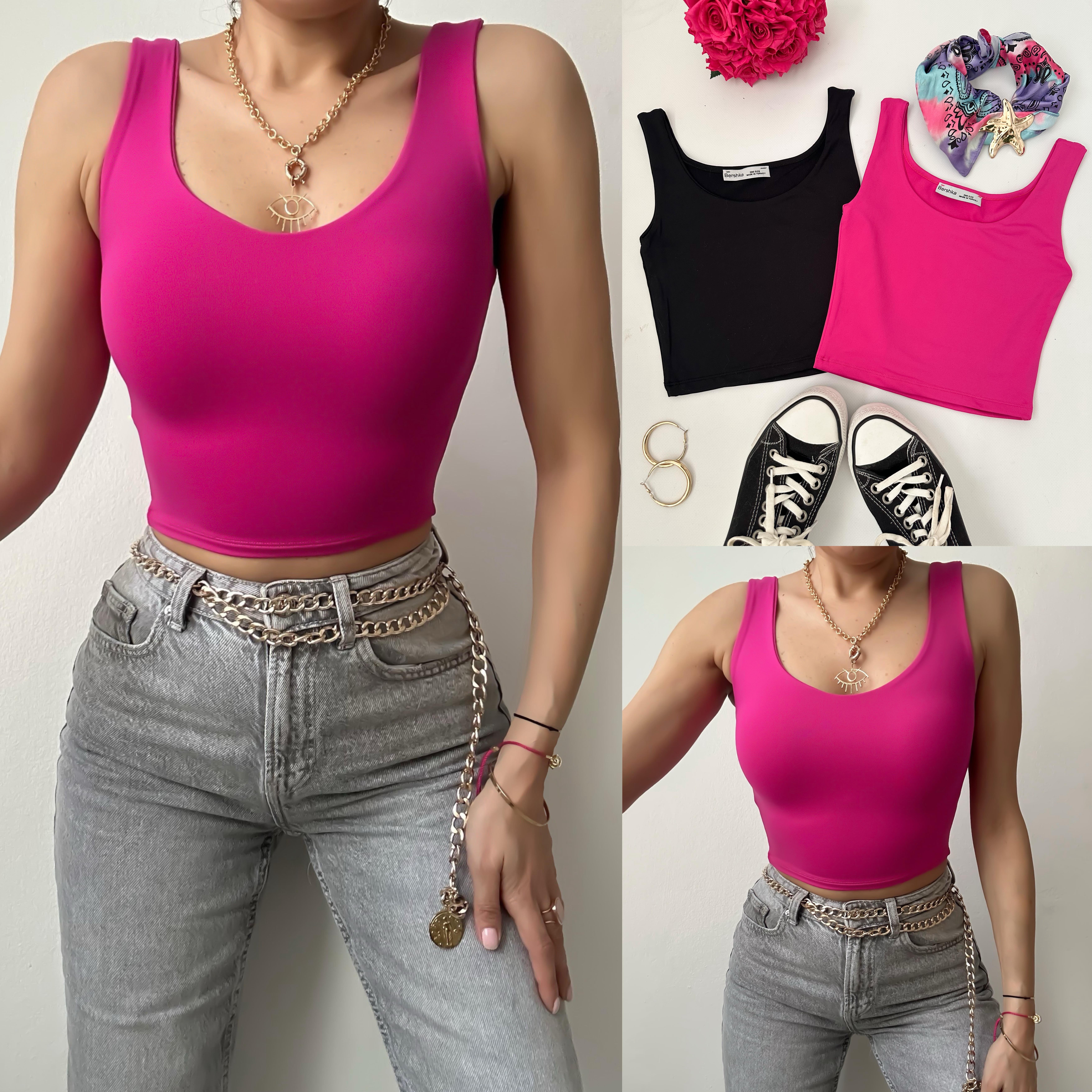 BSK ÇİFT KAT KARE YAKA SANDY BLUZ