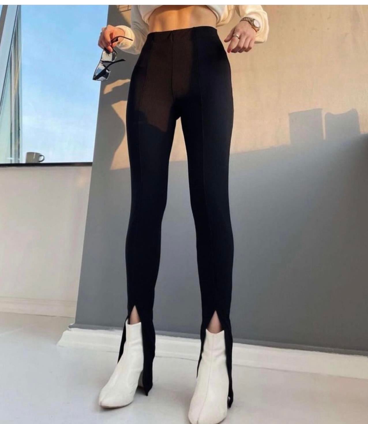 BSK ÖN YIRTMAÇLI TAYT PANTOLON 