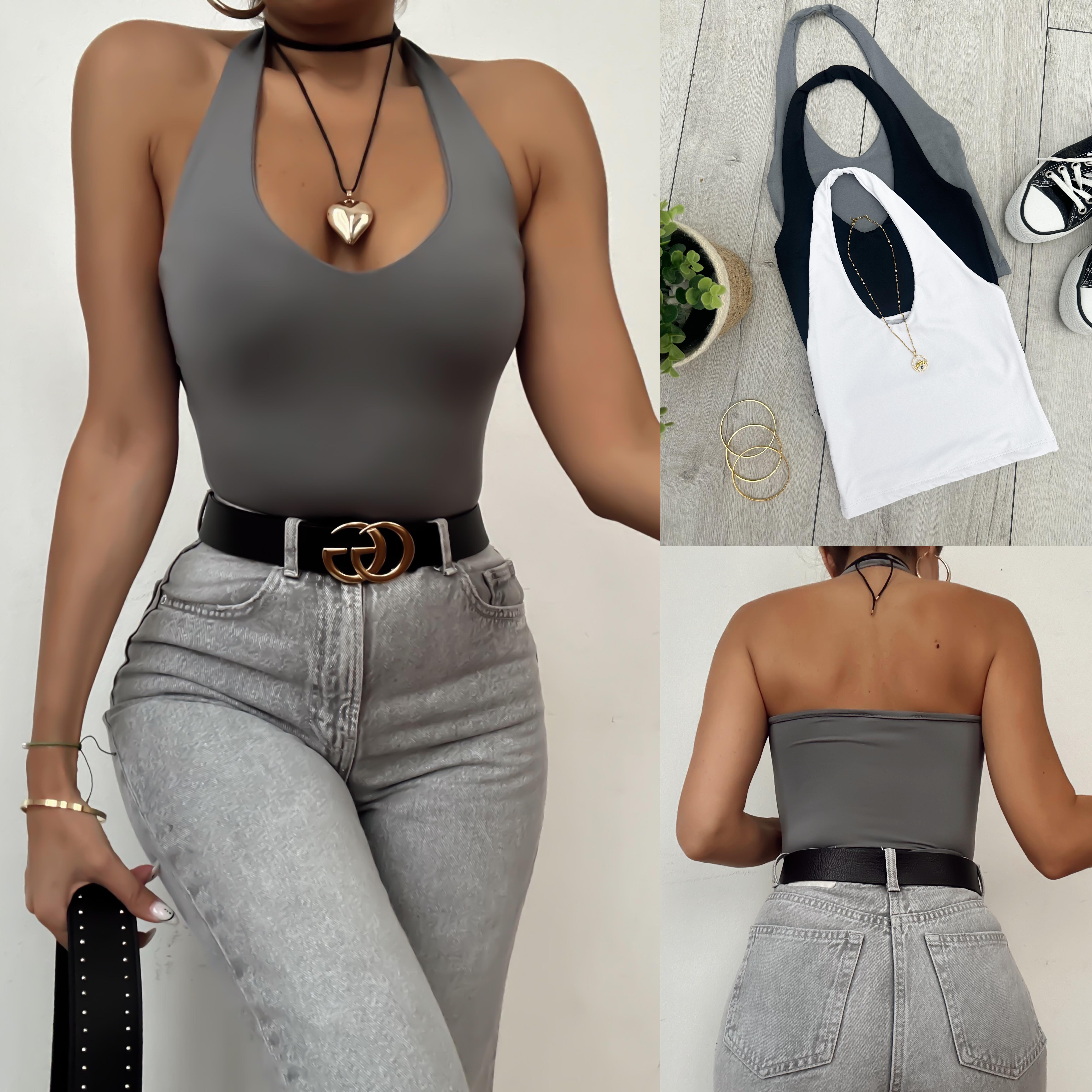 BSK SANDY BOYUNDAN GEÇMELİ BLUZ 