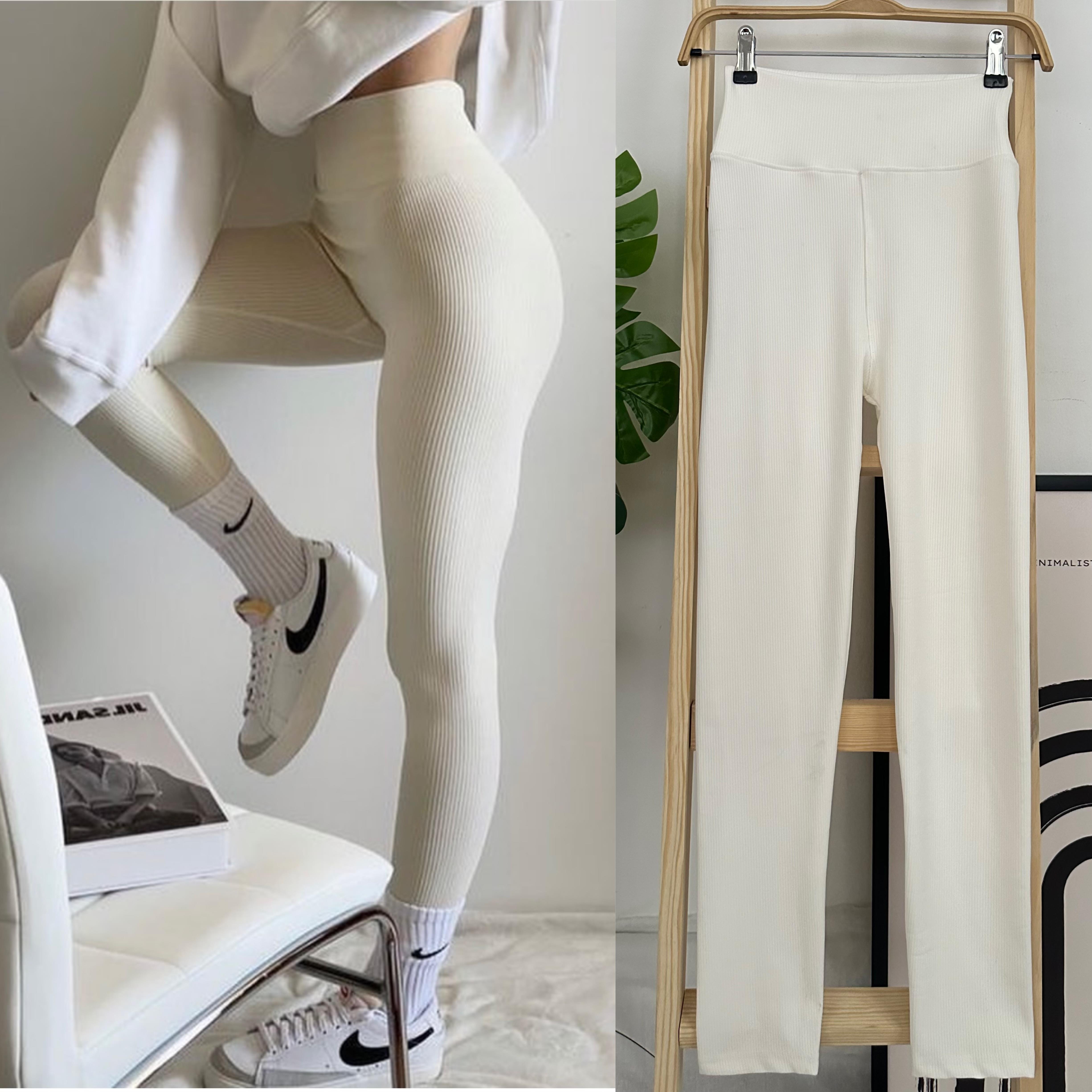 BSK TOPARLAYICI FİTİLLİ SEAMLESS TAYT  EKRU