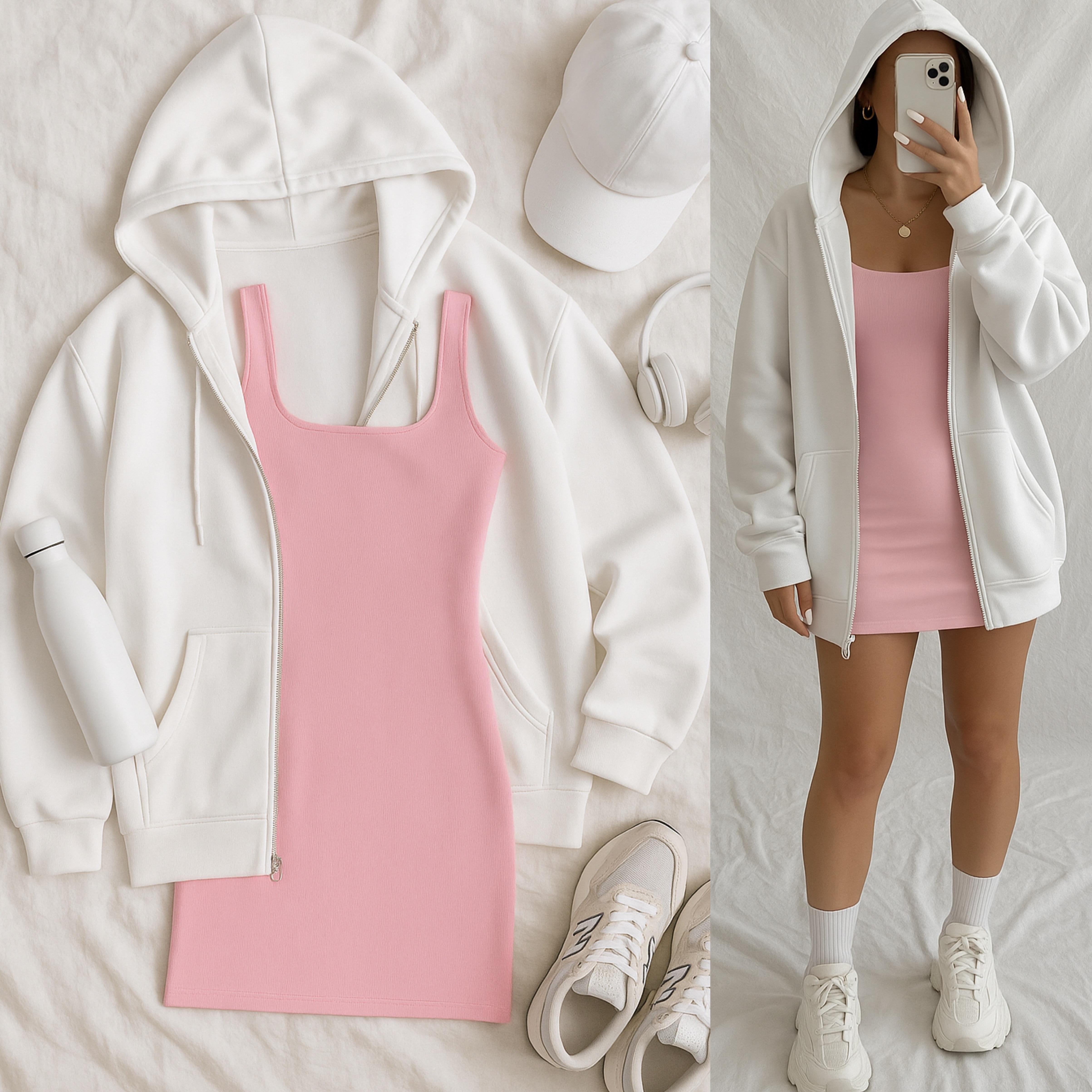 BSK ÜÇ İPLİK İÇİ ŞARDONLU SWEAT BEYAZ 