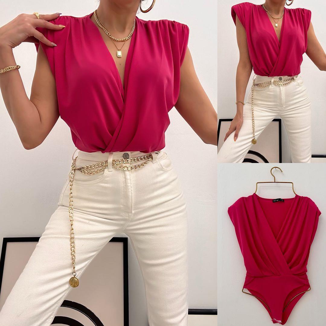 DIVA SANDY VATKALI BODYSUIT FUŞYA