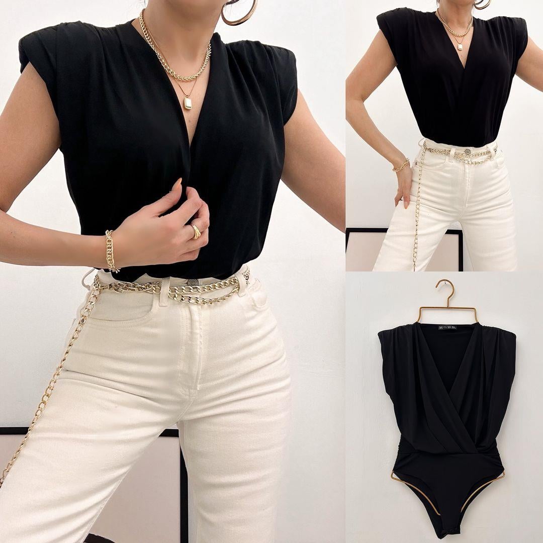 DIVA SANDY VATKALI BODYSUIT SİYAH