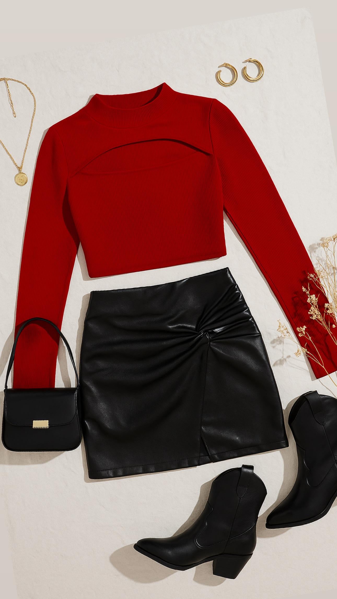 DORA DEKOLTELİ BLUZ KIRMIZI