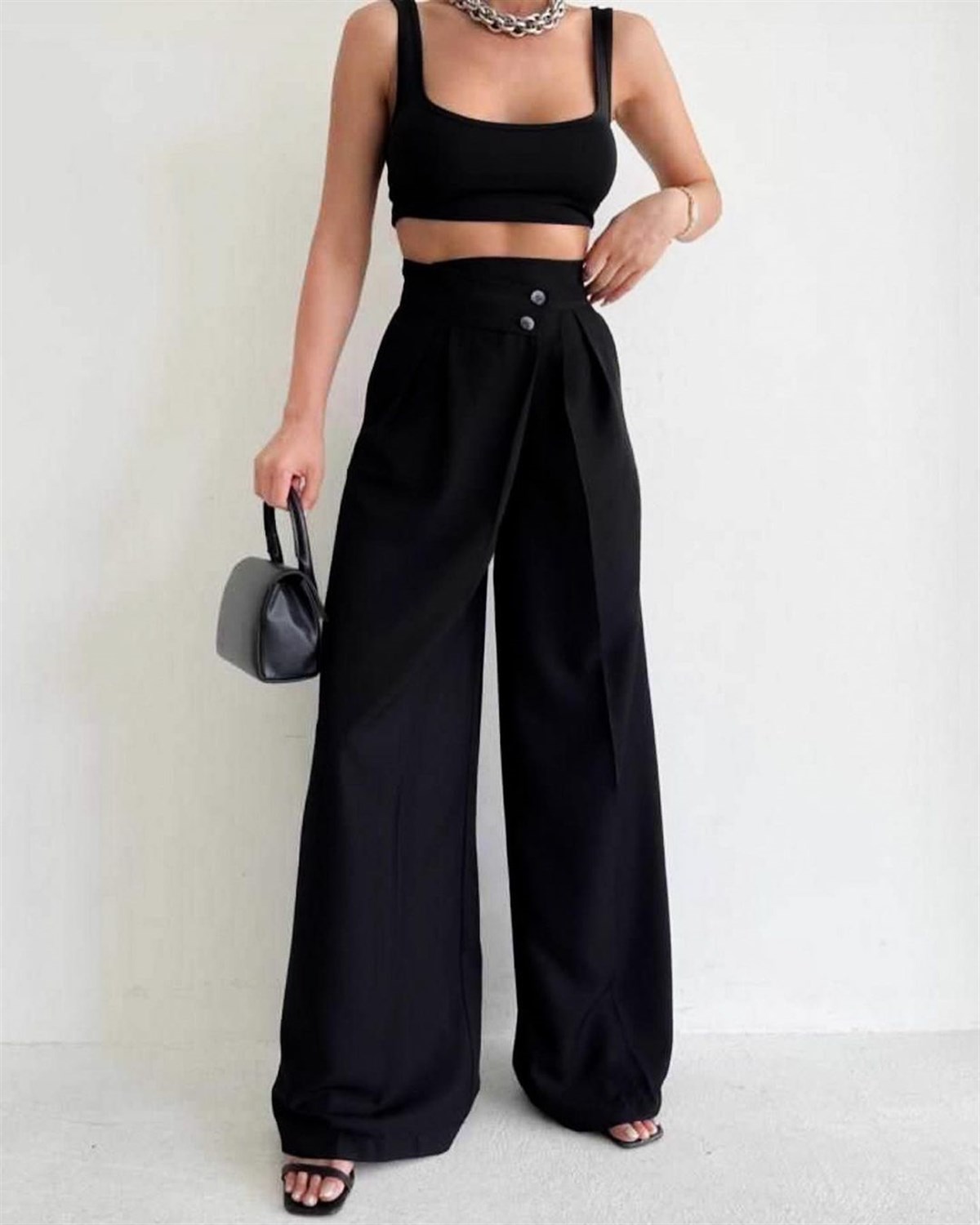 DÜĞMELİ PALAZZO PANTOLON