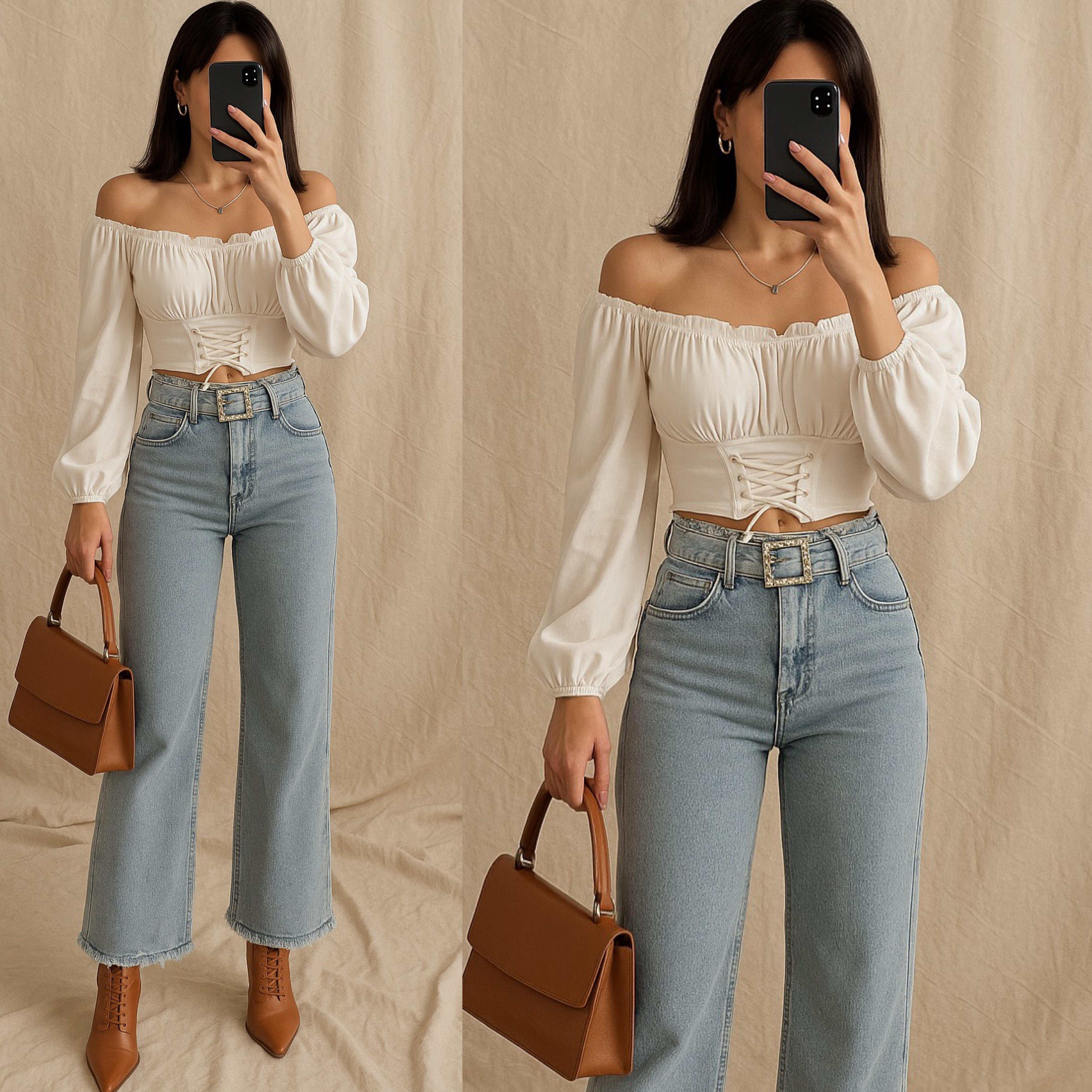 EMY IŞILTILI KEMERLİ WIDE LEG JEAN 