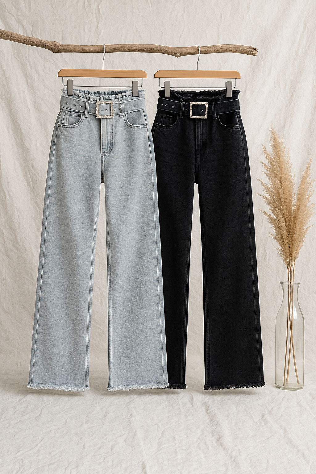 EMY IŞILTILI KEMERLİ WIDE LEG JEAN 