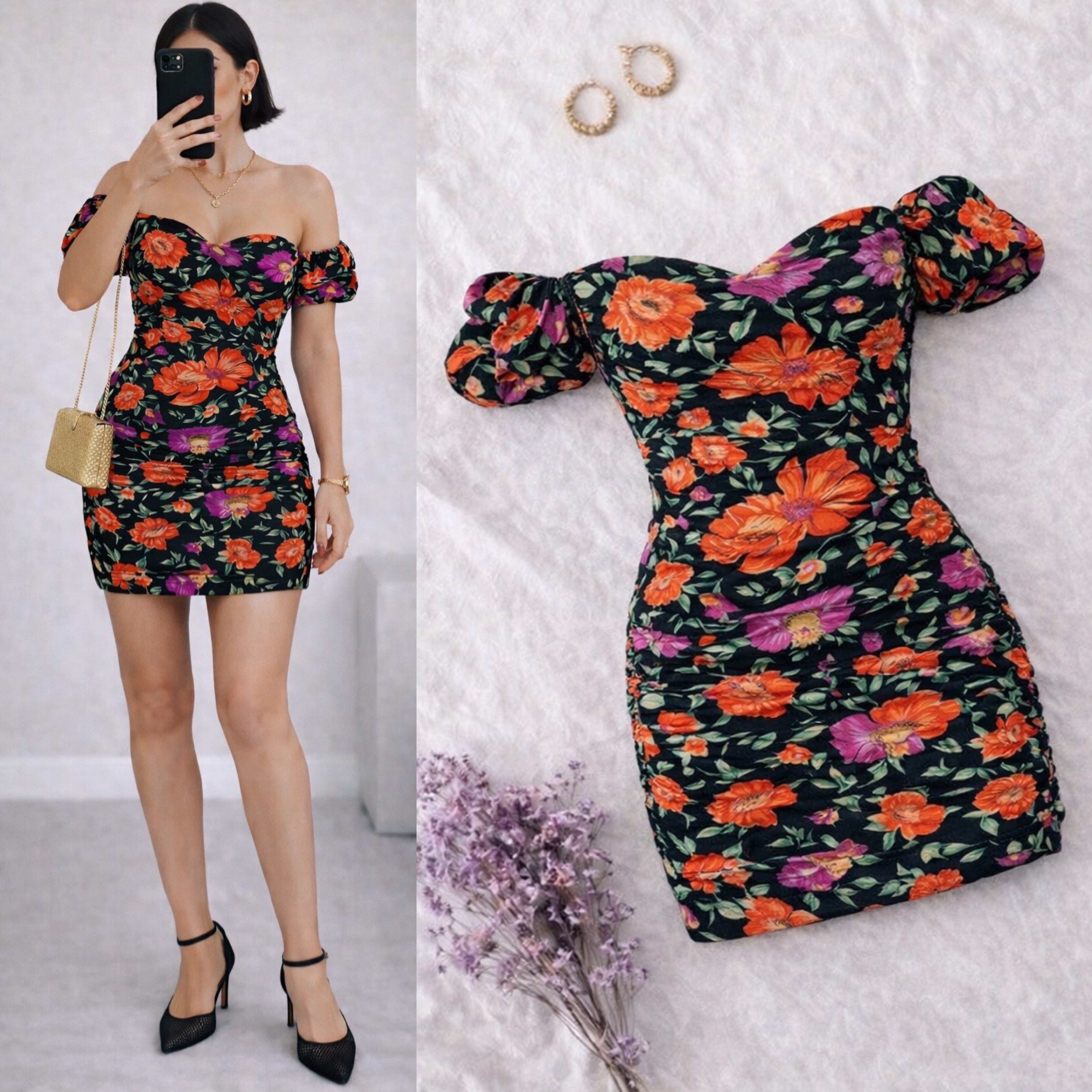 FLW DESENLİ ELBİSE