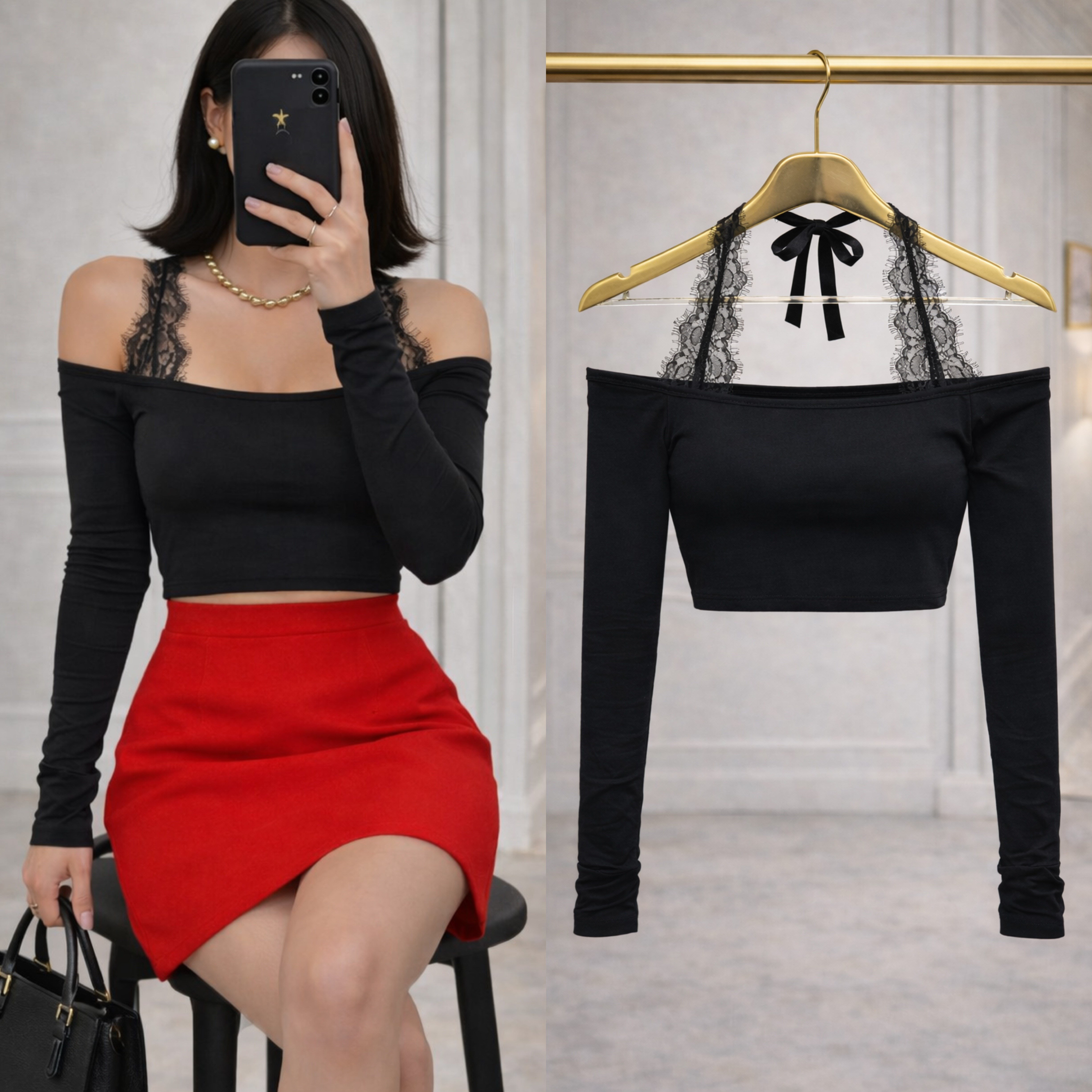 GENNA DANTELLİ KAYIK YAKA BLUZ