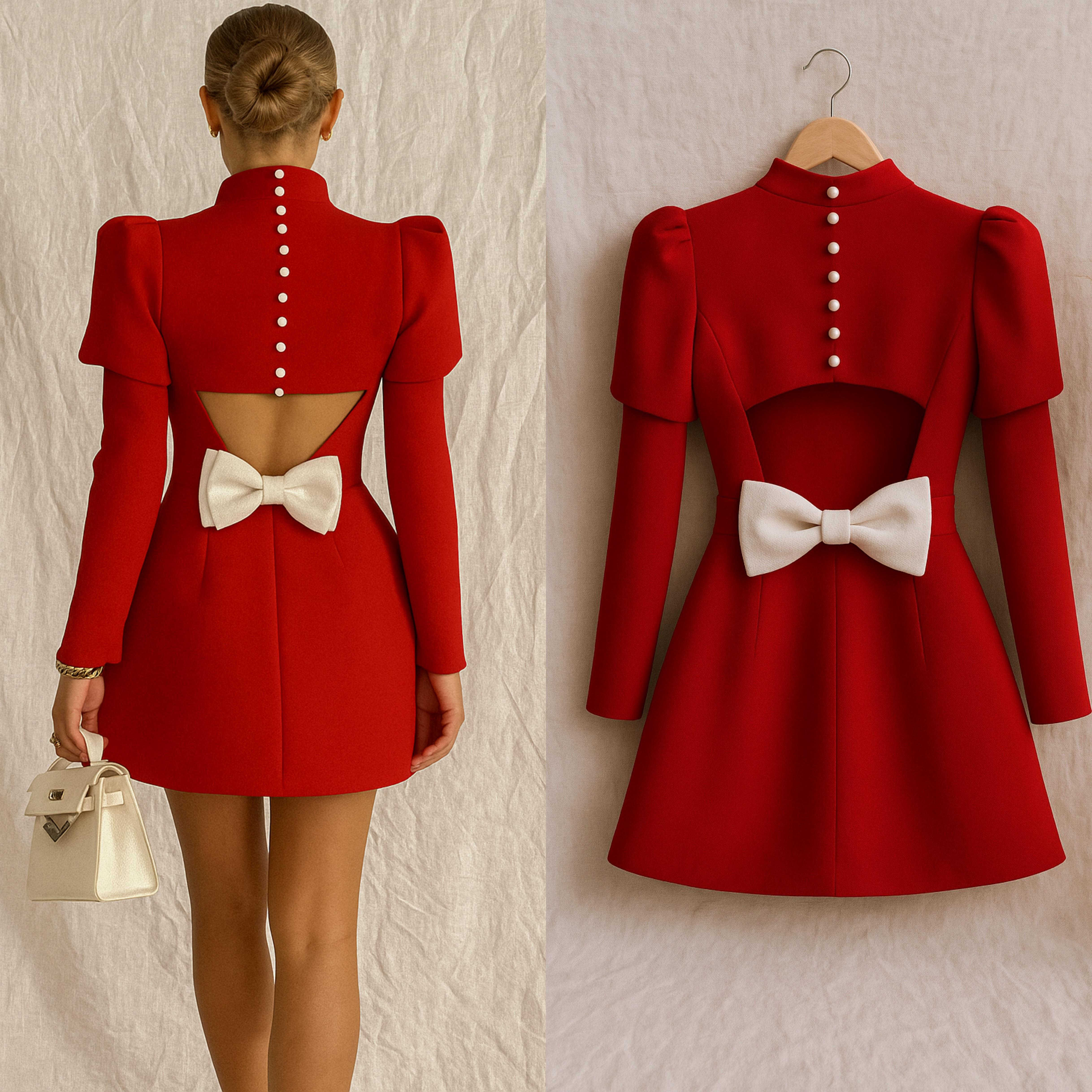 GENNY ÖZEL TASARIM ELBİSE KIRMIZI