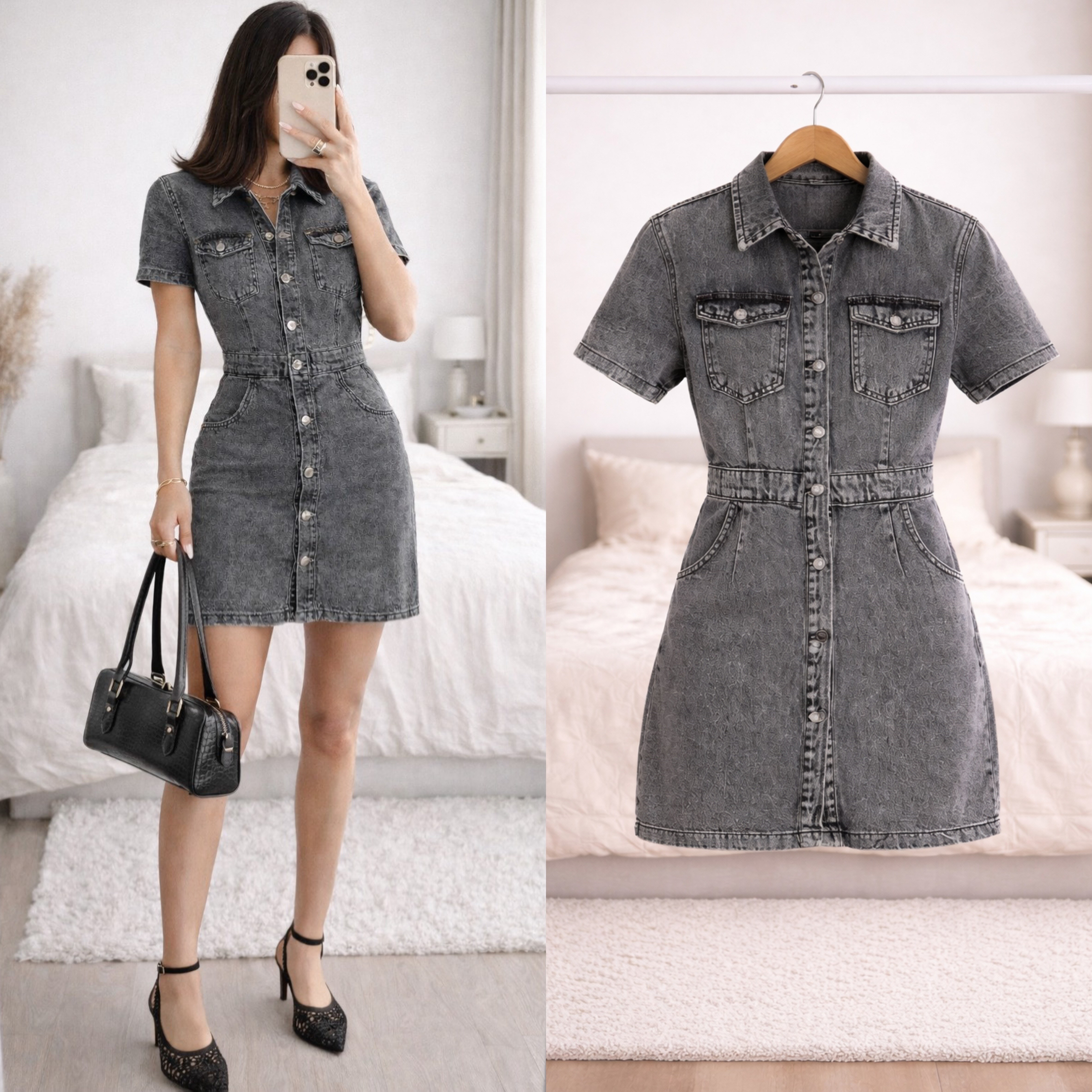 GIRA ESNEK JEAN ELBİSE