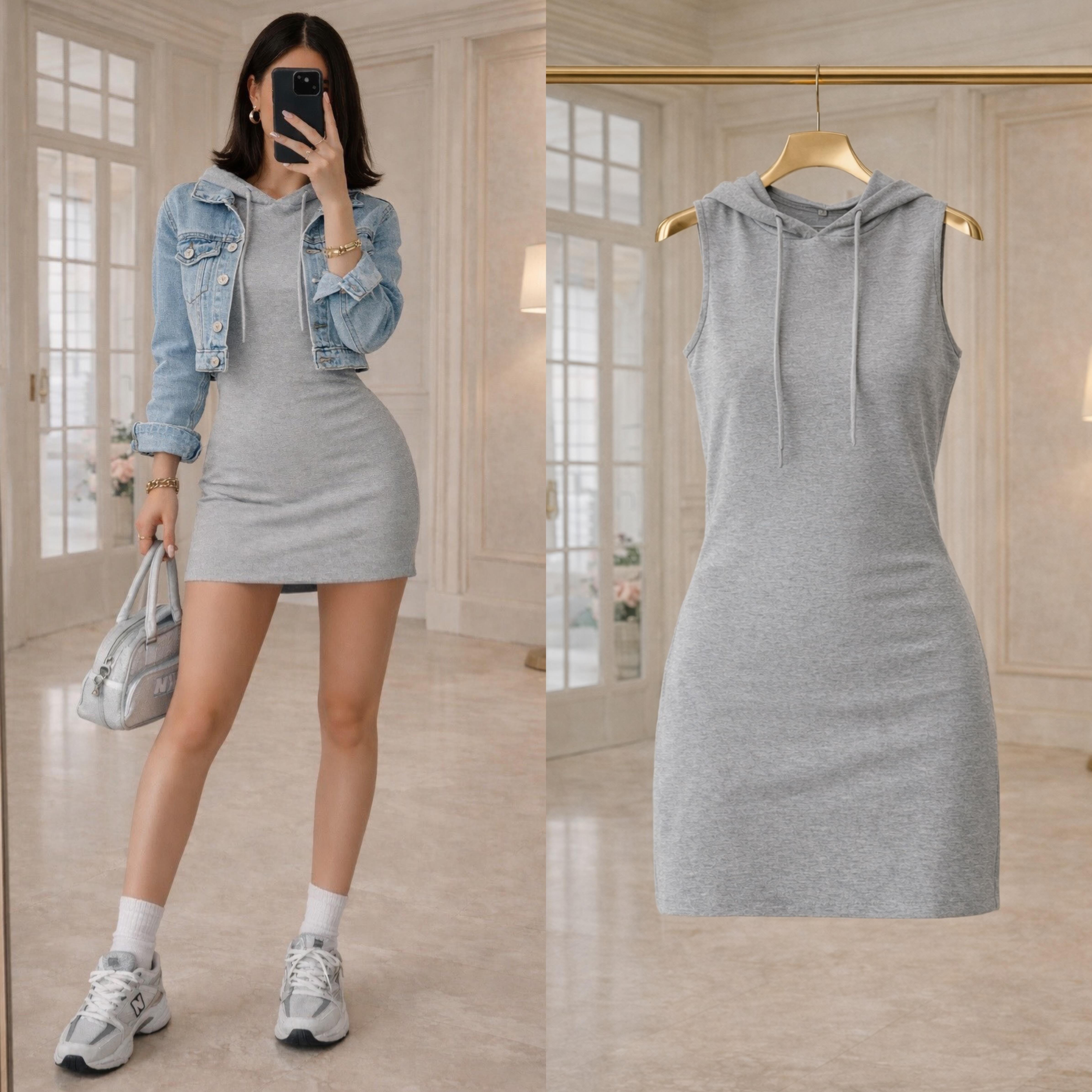 GLIA KAPÜŞONLU SWEAT ELBİSE