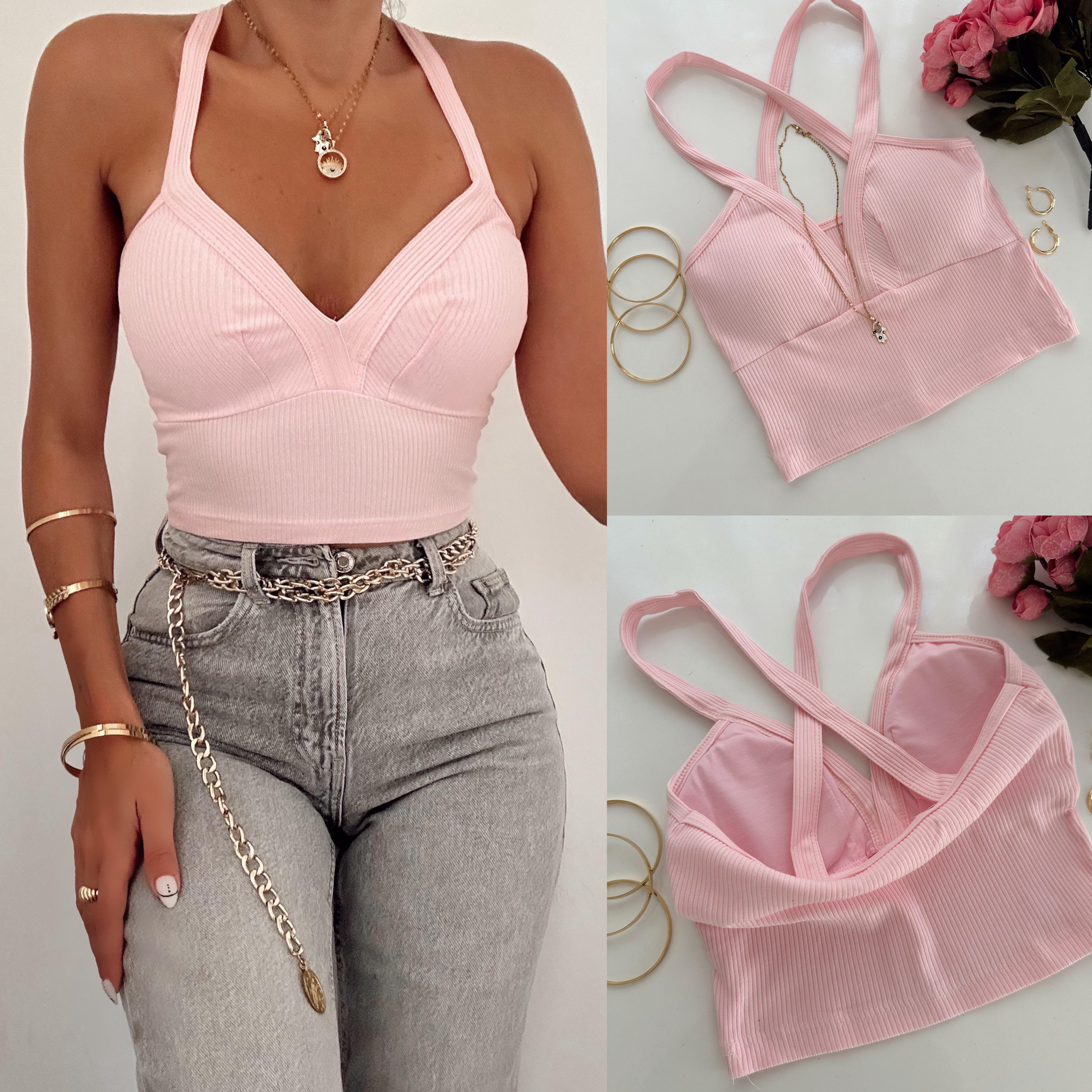 GRACE ÇIKARILABİLİR DOLGULU BÜSTİYER PEMBE