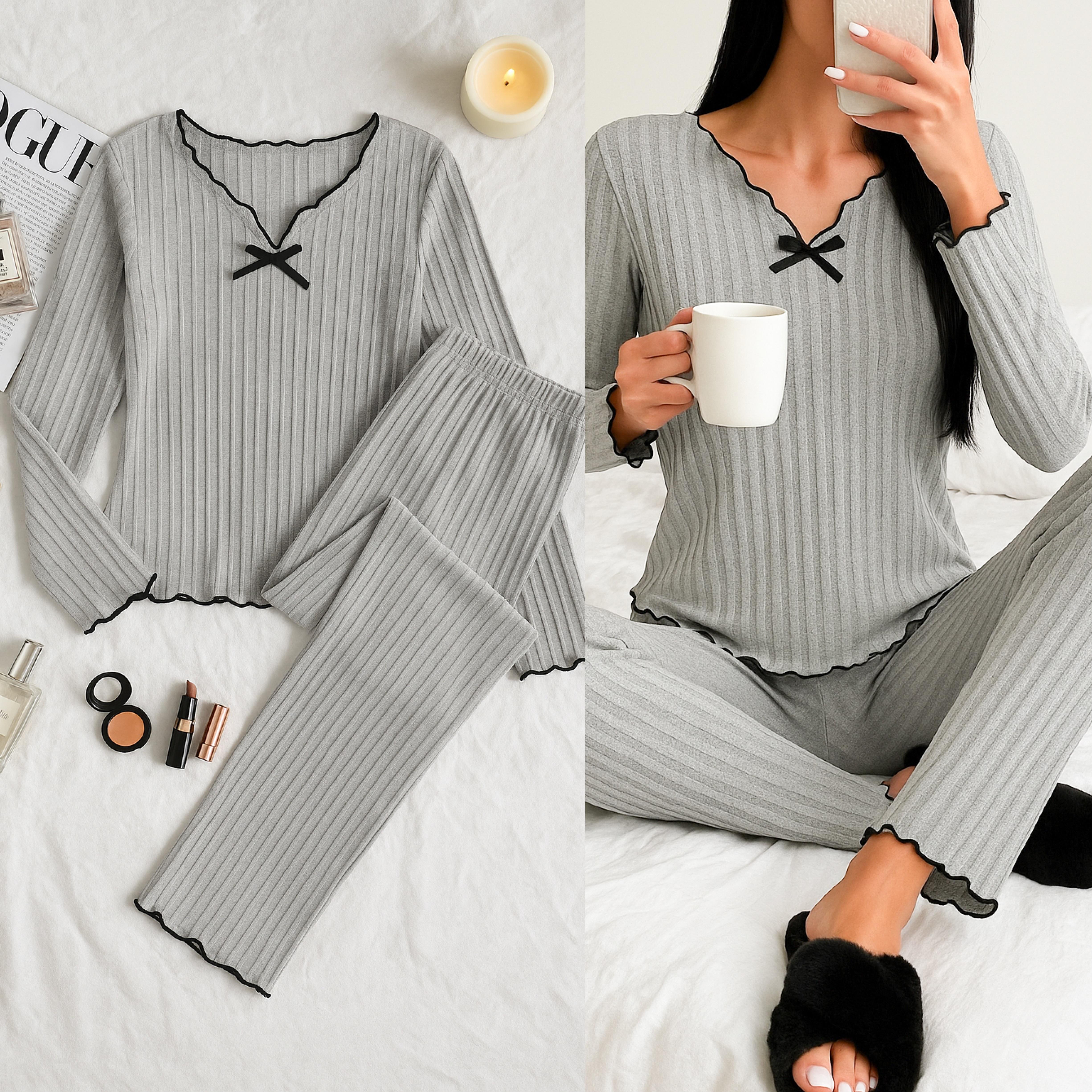 GREYME PAMUKLU PİJAMA TAKIMI