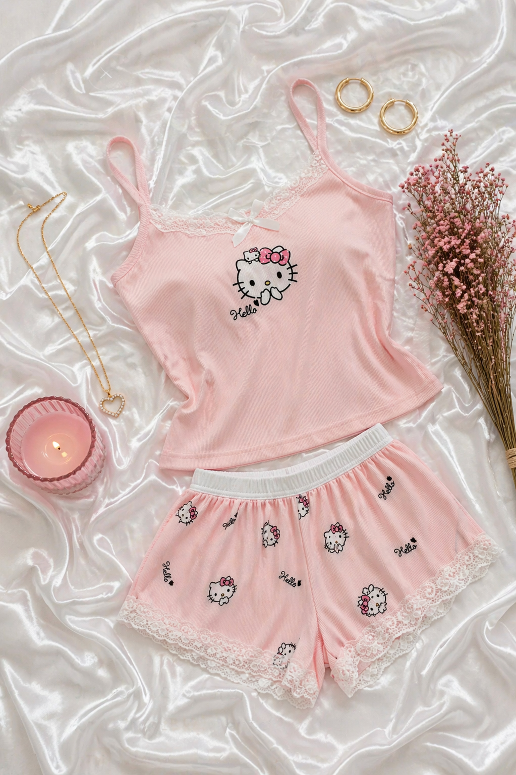 HELLOK GÖĞSÜ DOLGULU PINK TAKIM