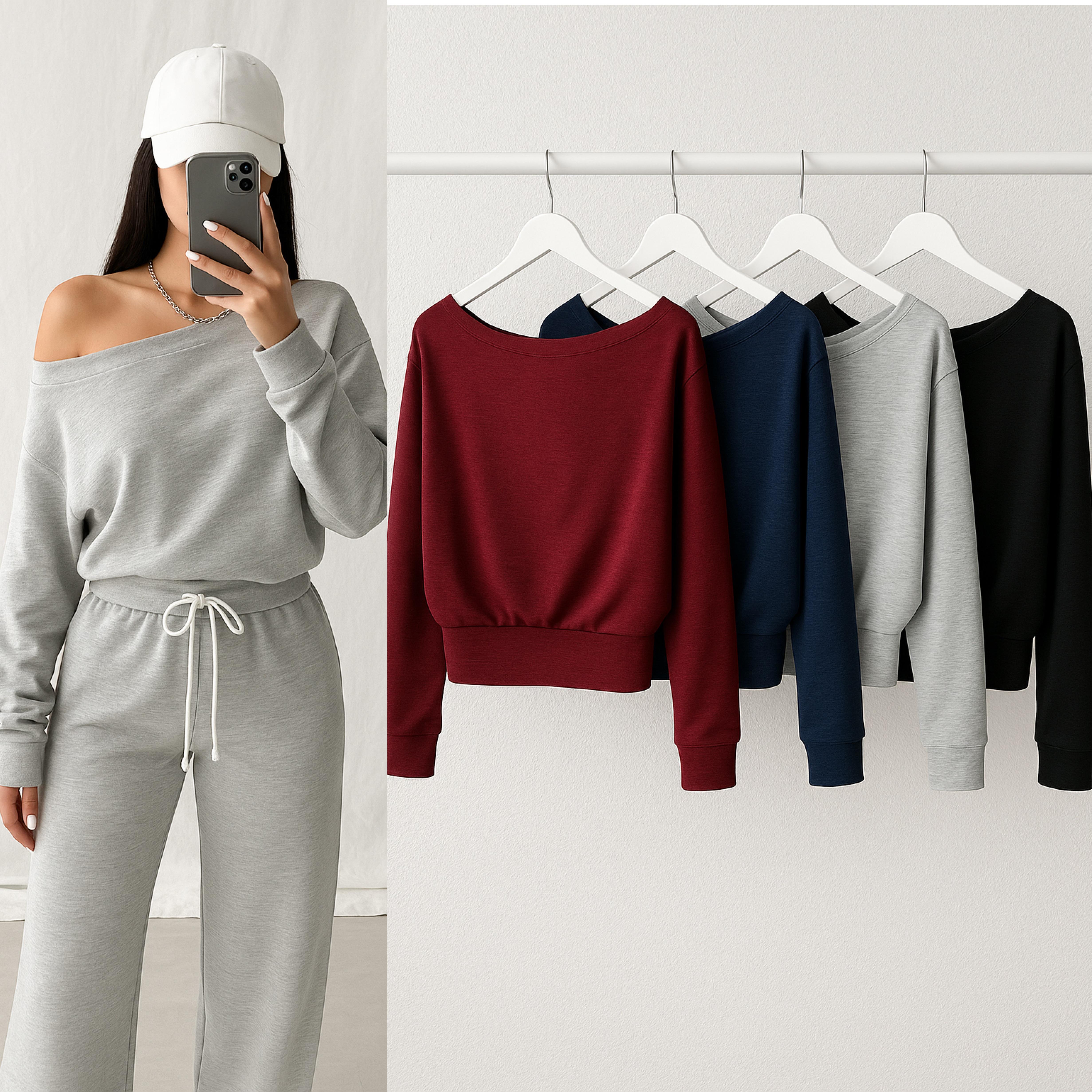 HERMY DÜŞÜK OMUZ SWEATSHIRT