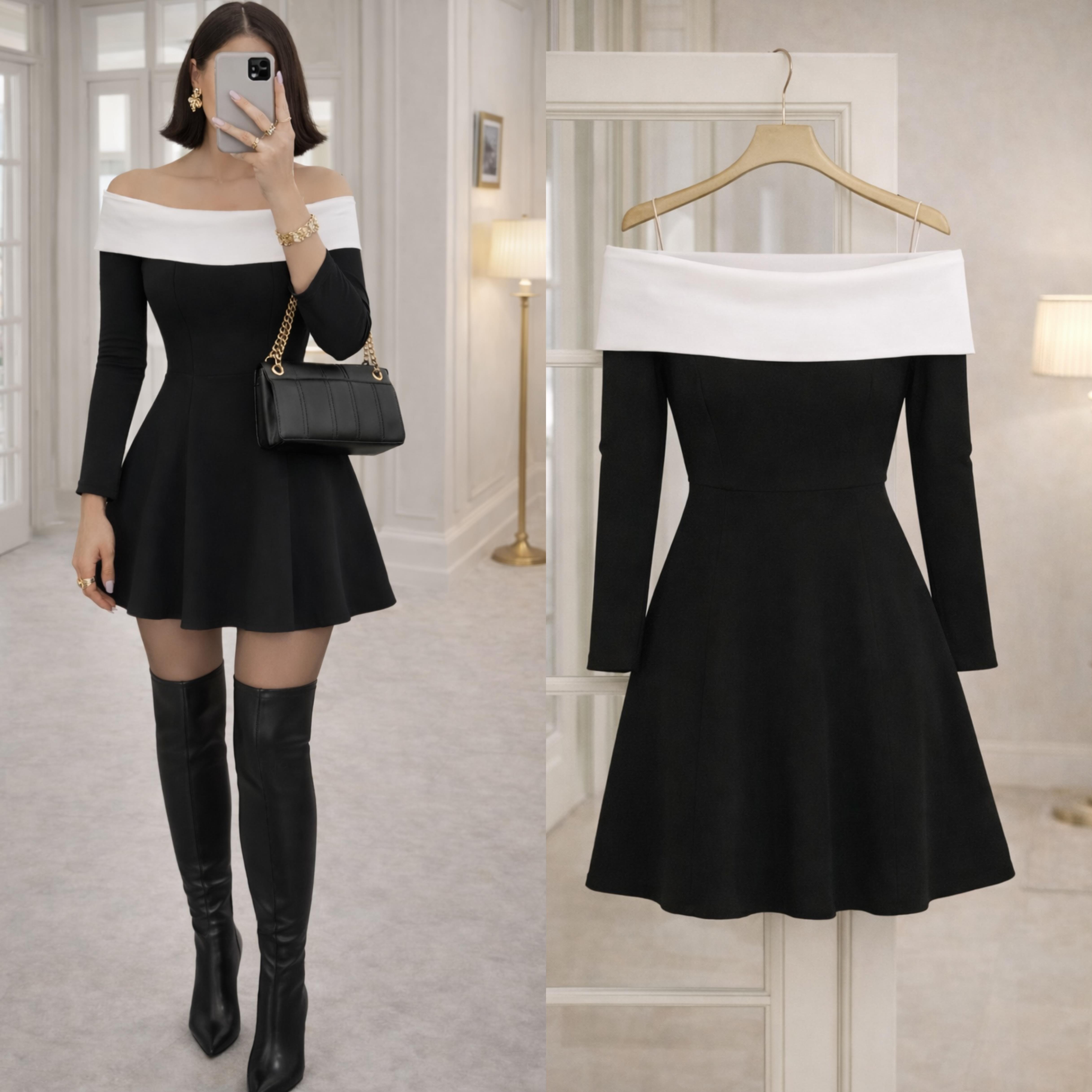 ILNA KATLAMALI YAKA ELBİSE