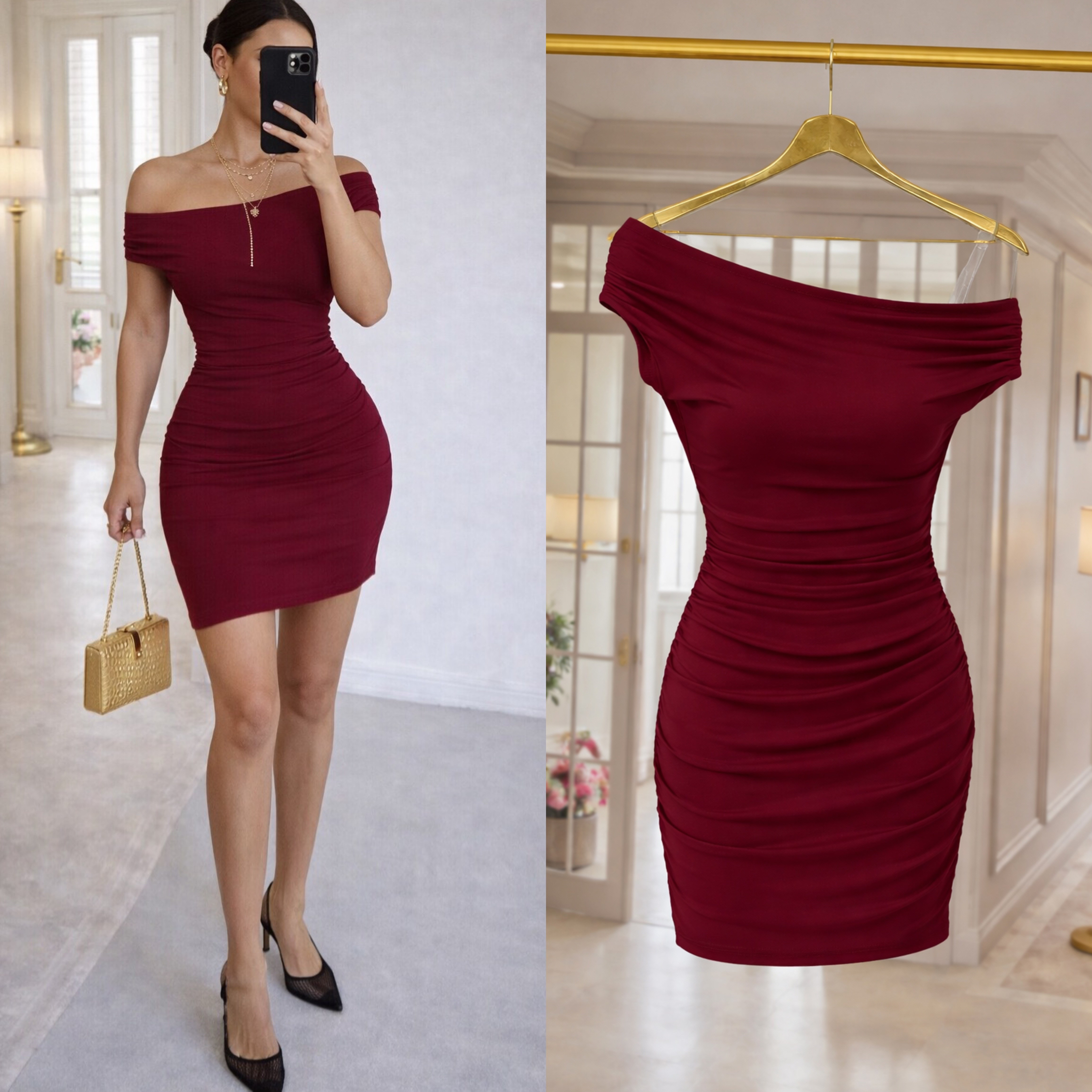 ISLY KAYIK YAKA SANDY ELBİSE