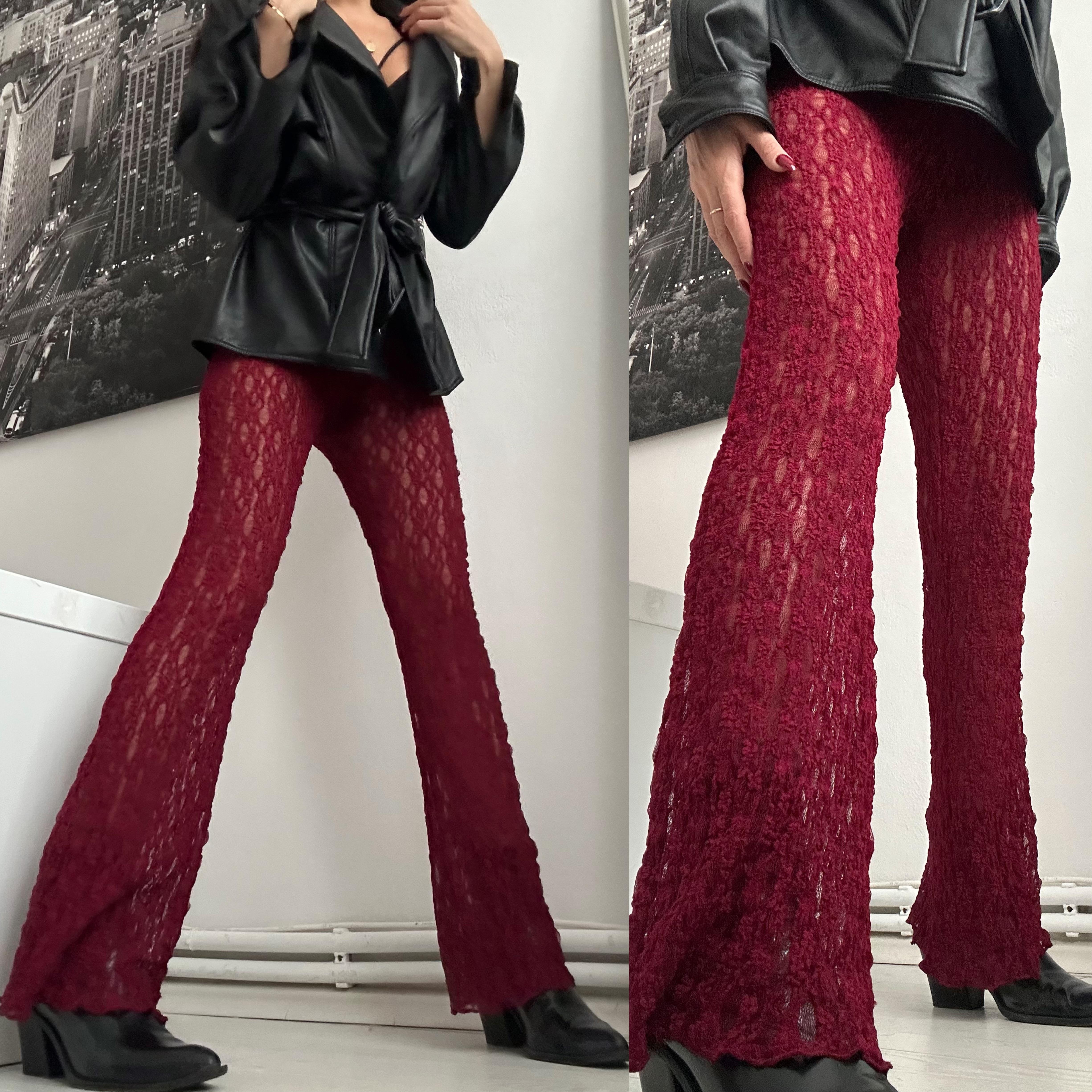 JOLİE LACE UP TAYT PANTOLON BORDO