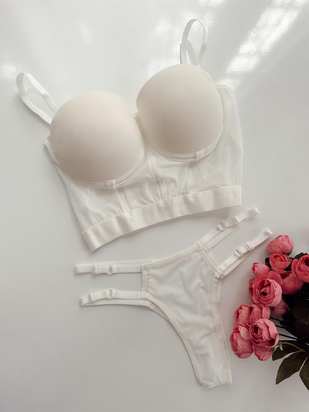 JOLIE PUSH UP BUSTİYER STRİNG TAKIM BEYAZ 