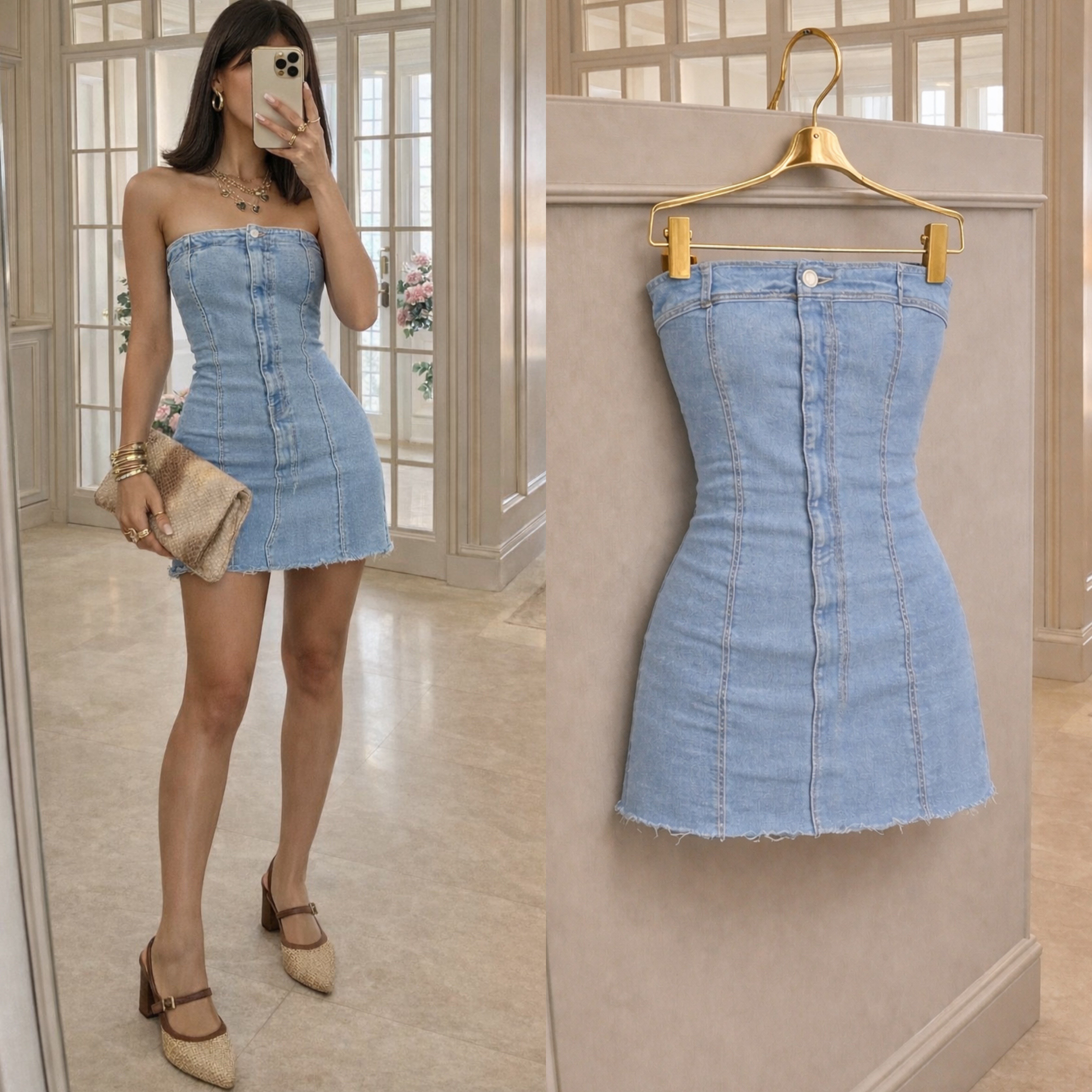 JULİE ESNEK KOT ELBİSE