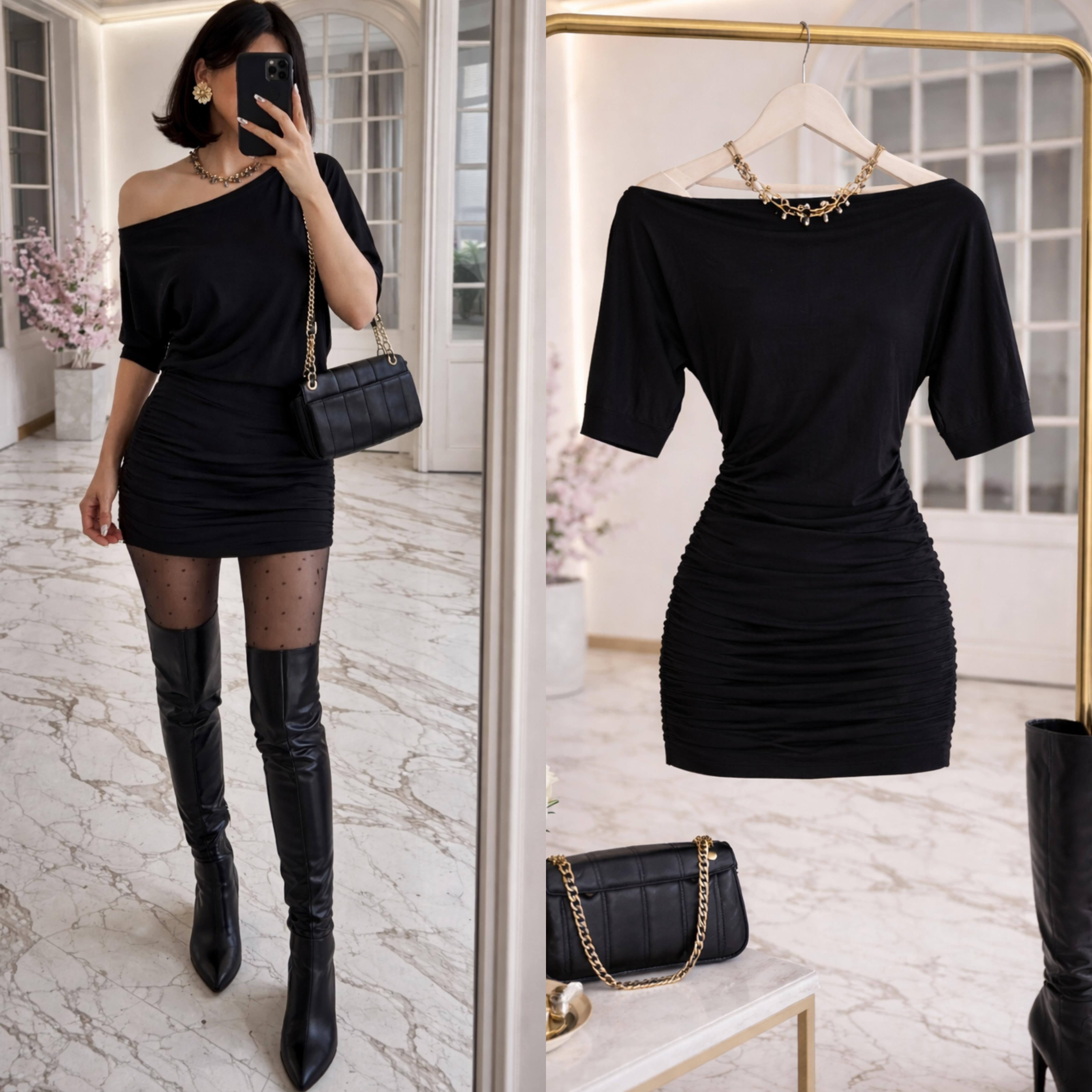 KAREN SANDY KAYIK YAKA ELBİSE 