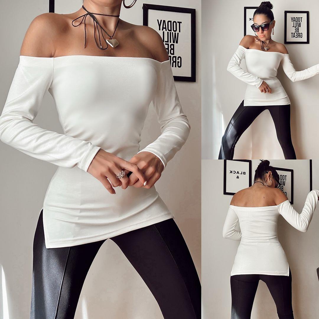 LARINA ÇİFT YIRTMAÇLI BLUZ 
