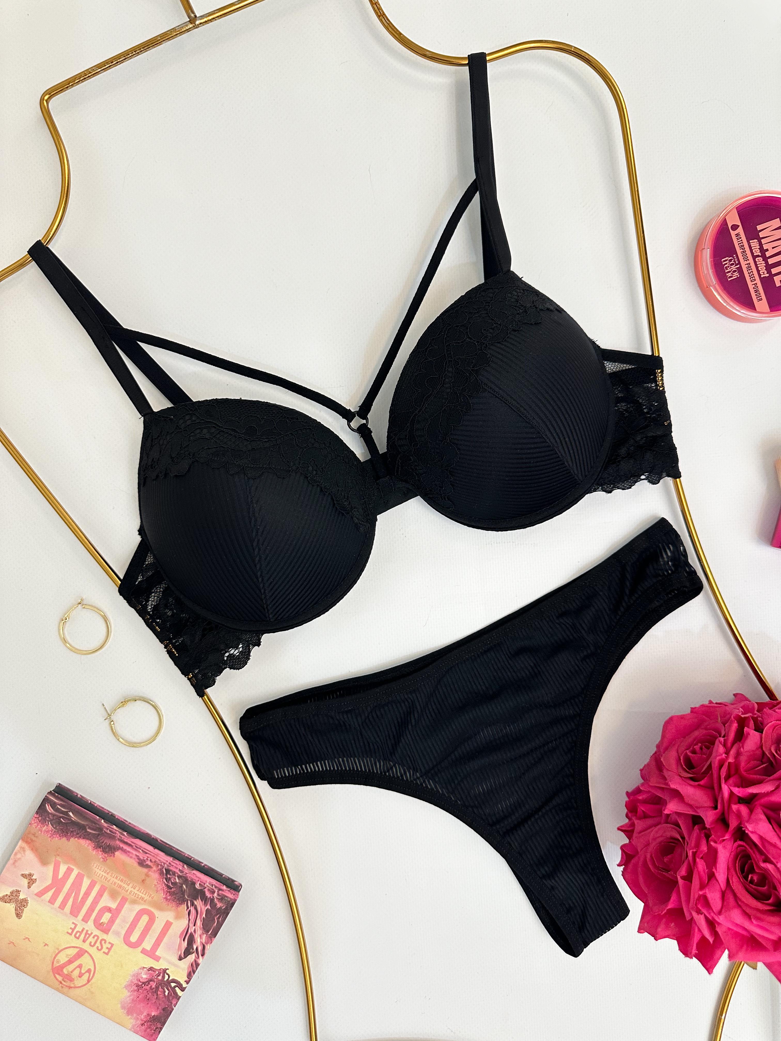 LAUREN PUSH UP DOLGULU İÇ ÇAMAŞIR TAKIM SİYAH