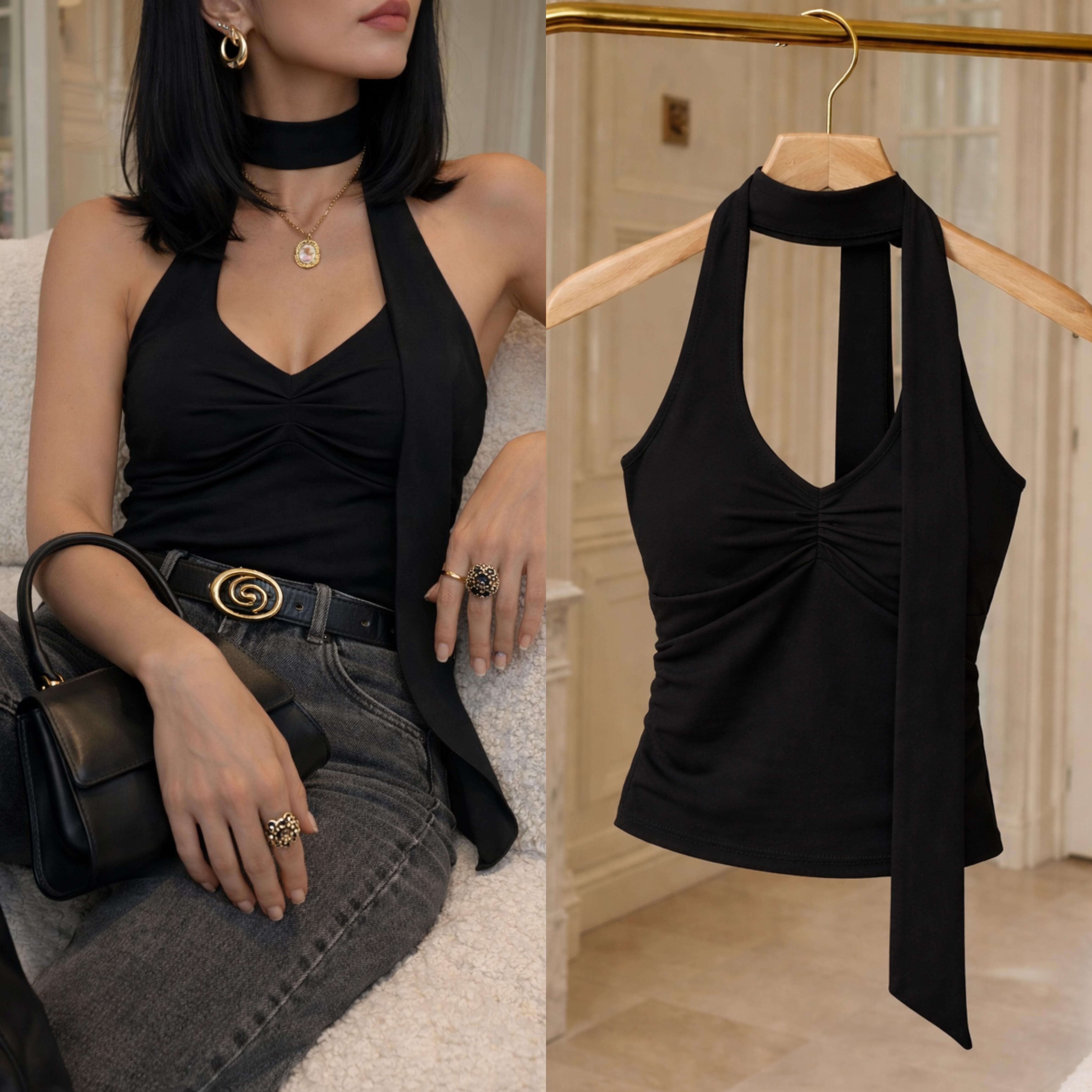 LESLIE BOYUNDAN DOLAMALI BLUZ