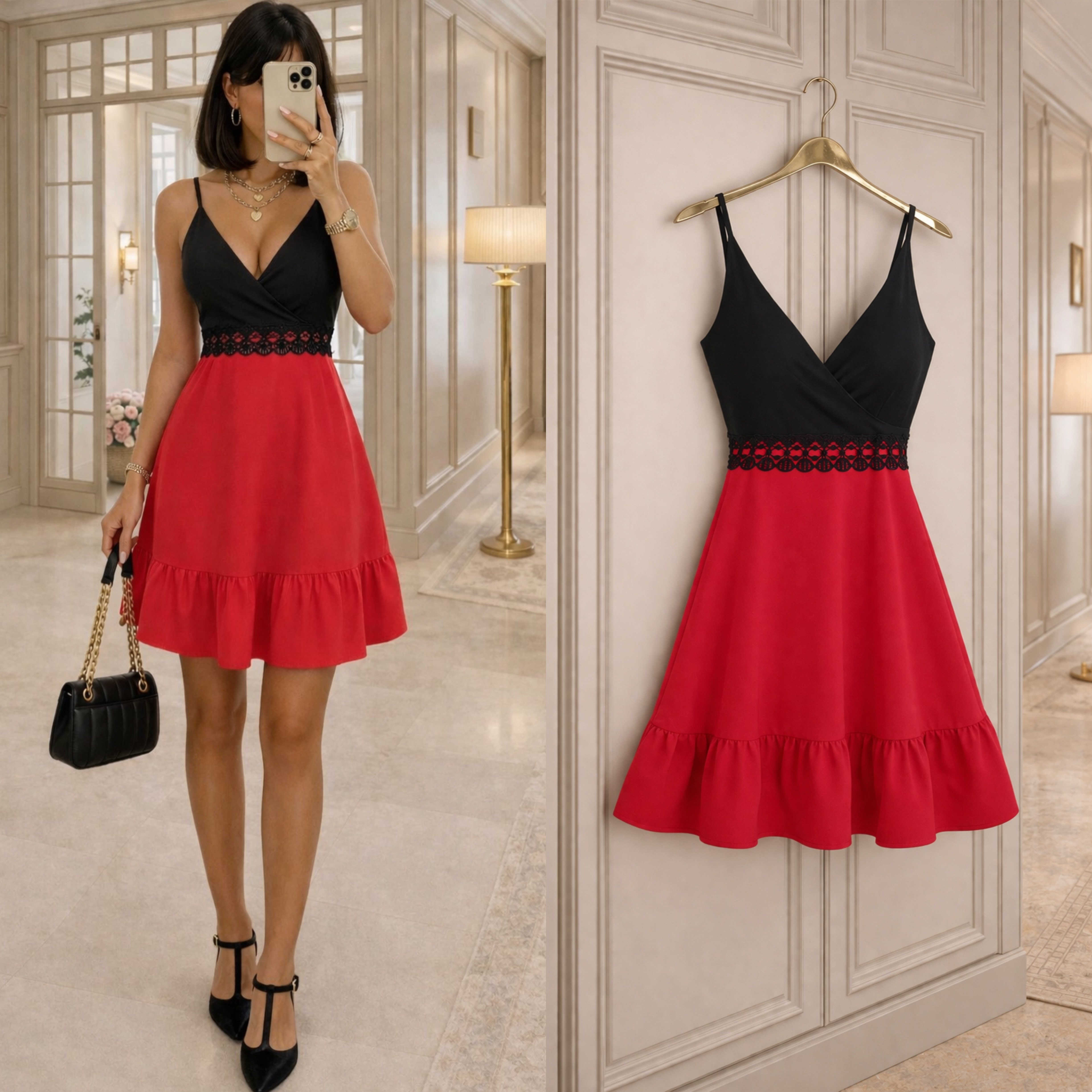 LIJA GÜPÜR DETAYLI ELBİSE