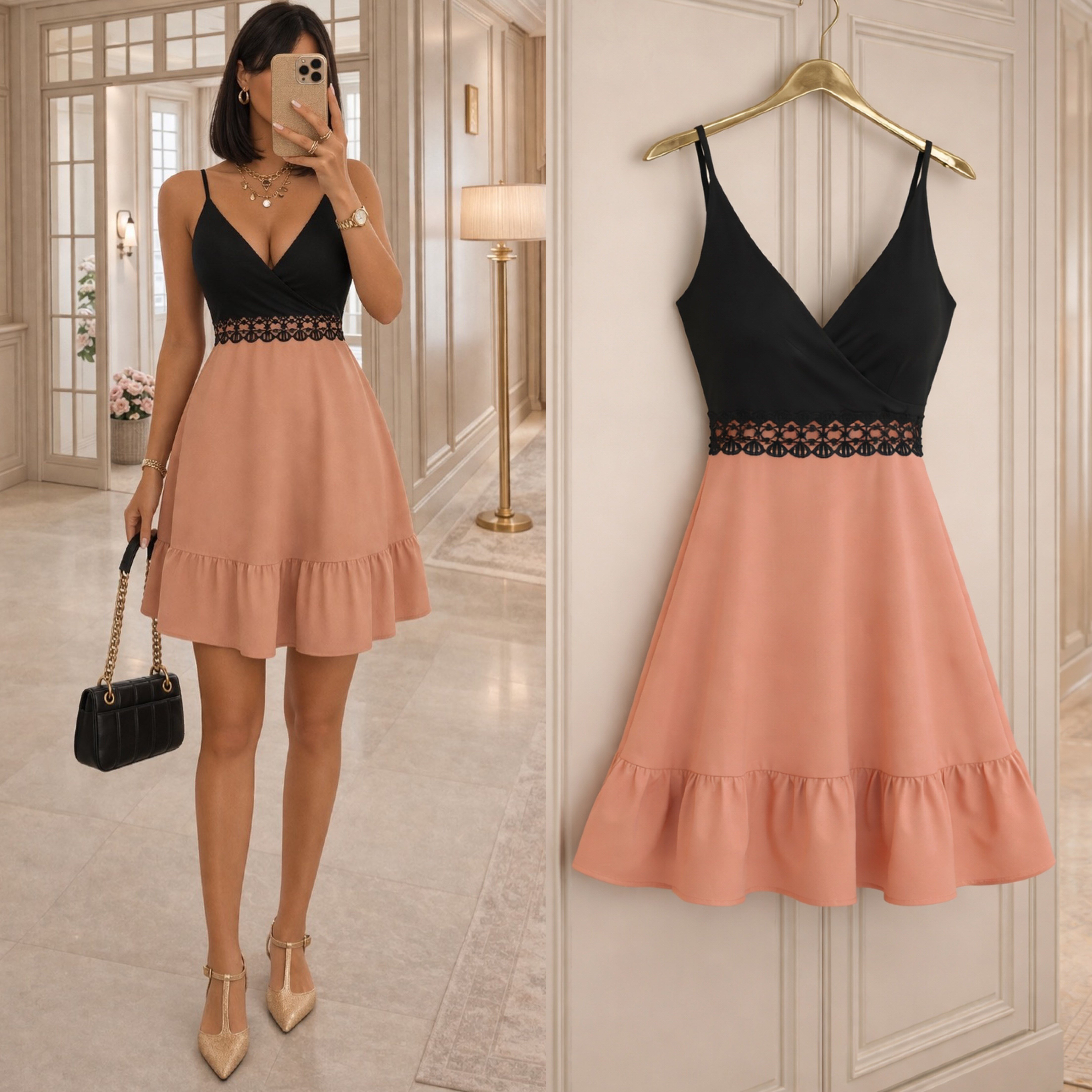 LIJA GÜPÜR DETAYLI ELBİSE