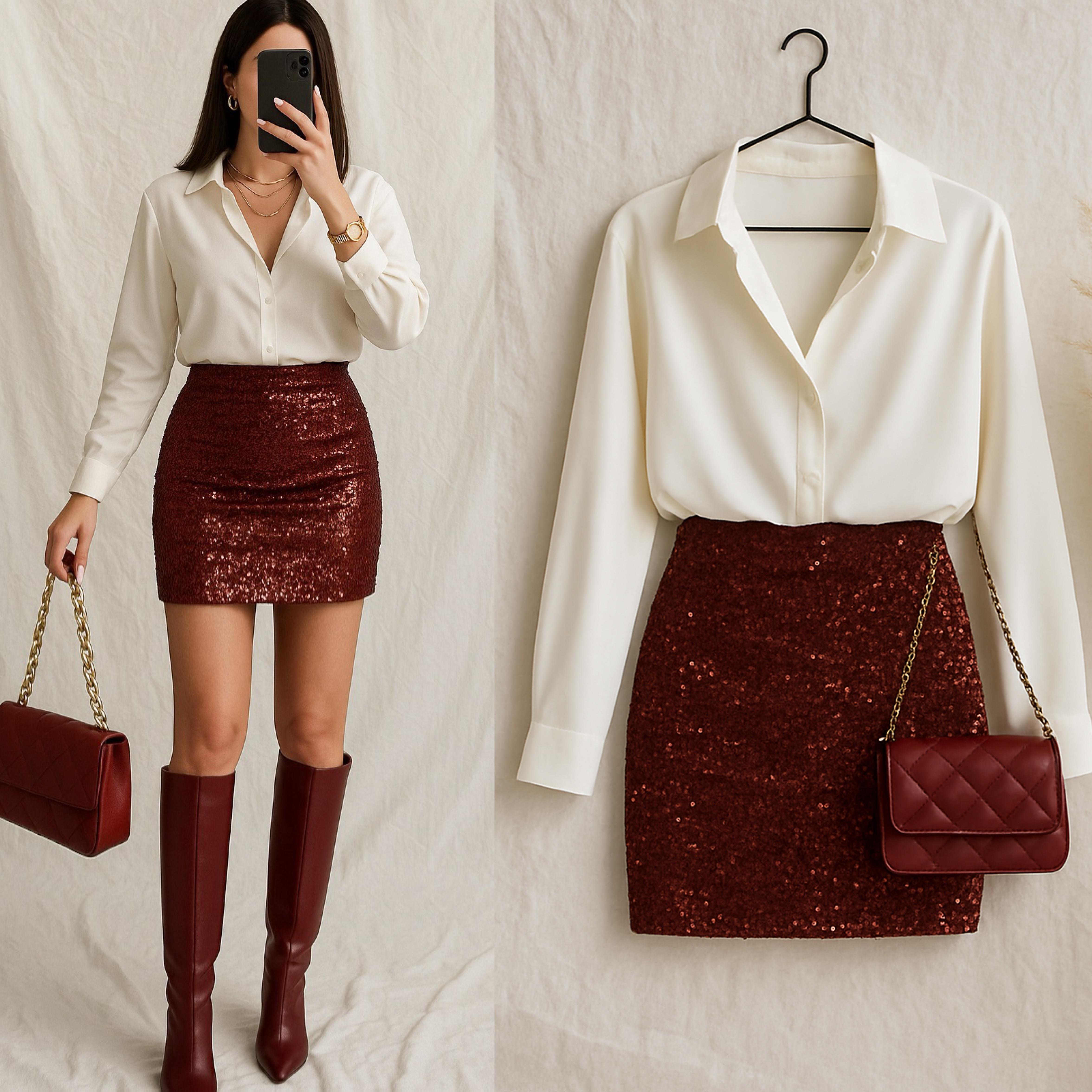 LINARA PAYETLİ ETEKLİ GÖMLEK ELBİSE