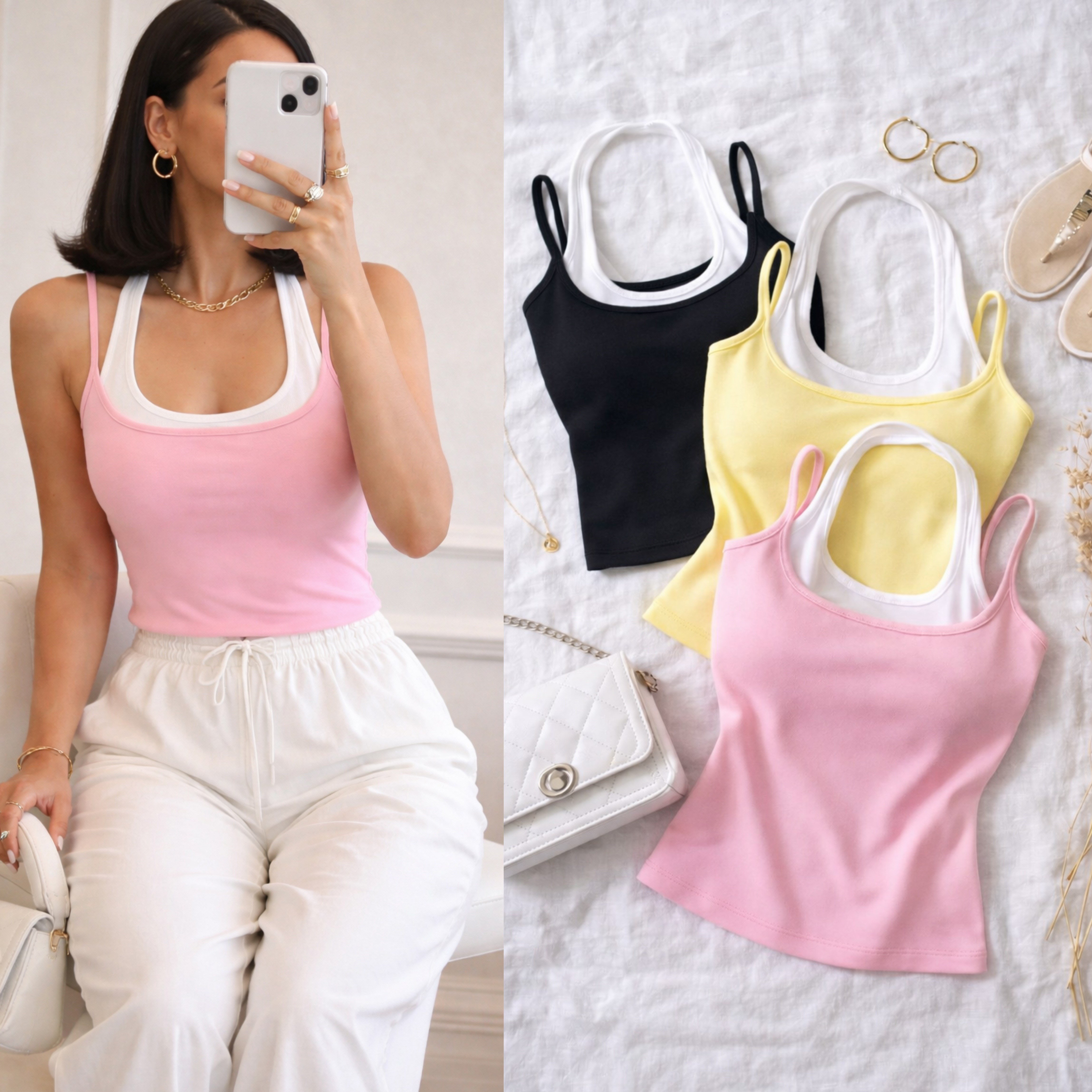 LINDY İKİLİ ATLET HALTER YAKA BLUZ 