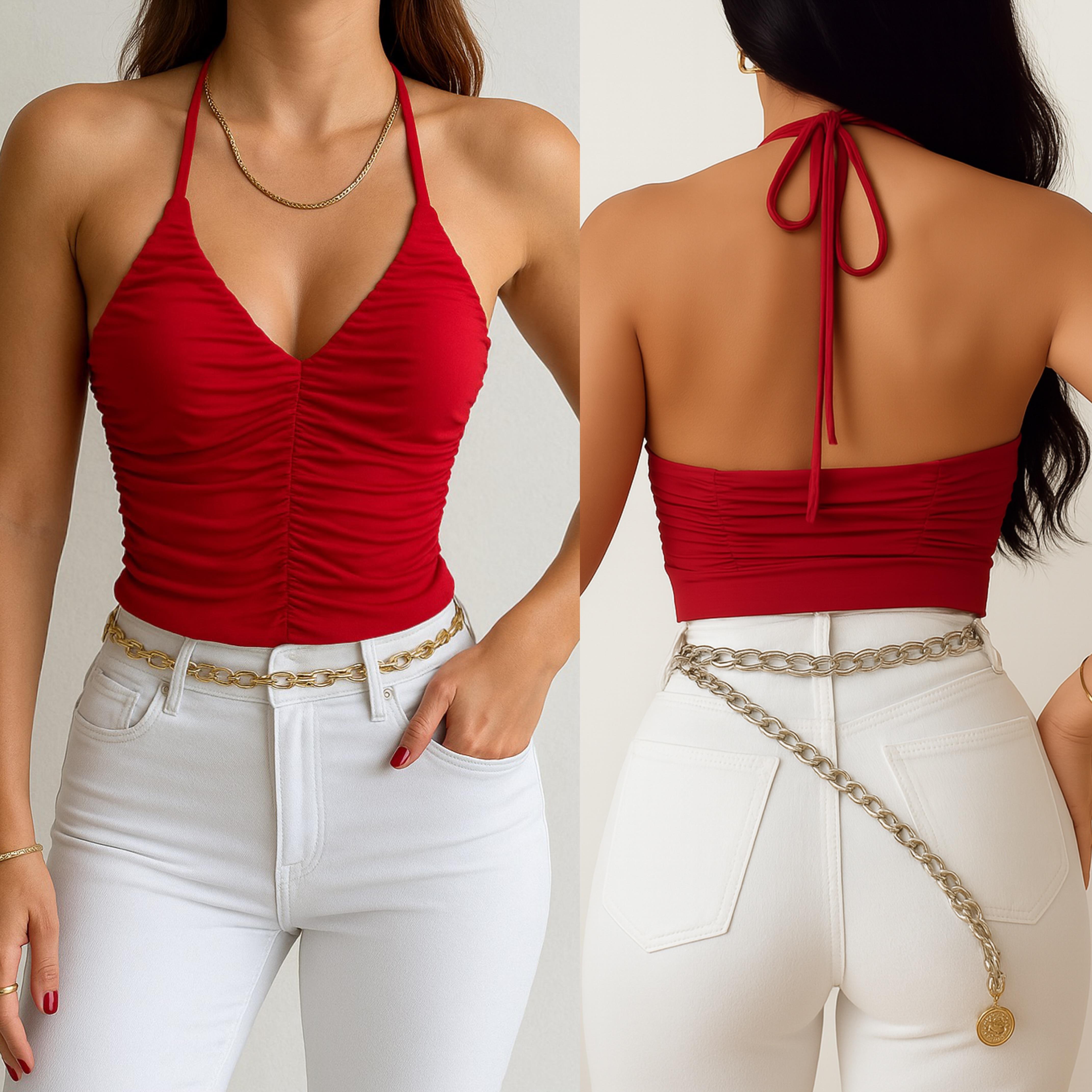 MANDY BÜZGÜLÜ BLUZ KIRMIZI